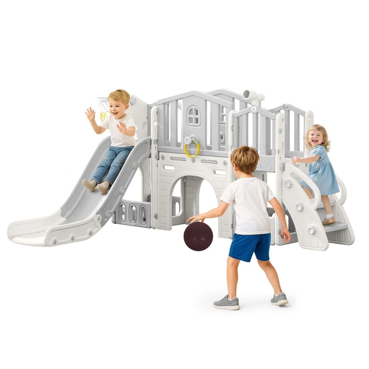 3 Kidbot 8in1 Kids Slide Set Ladder Steps Indoor Playground, 3 of 3