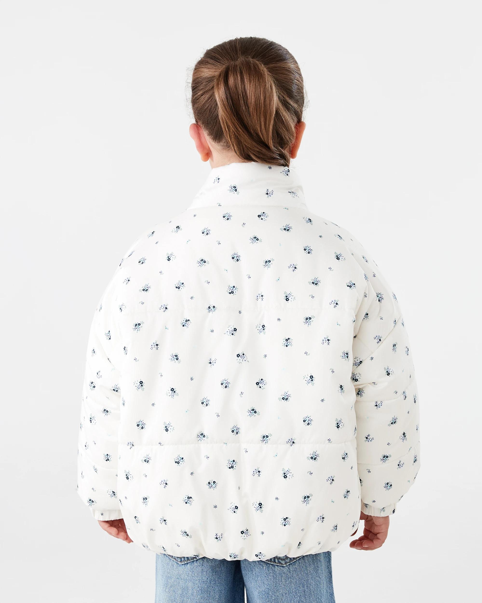 3 Oversized Puffer Jacket Bge Floral, 3 of 10