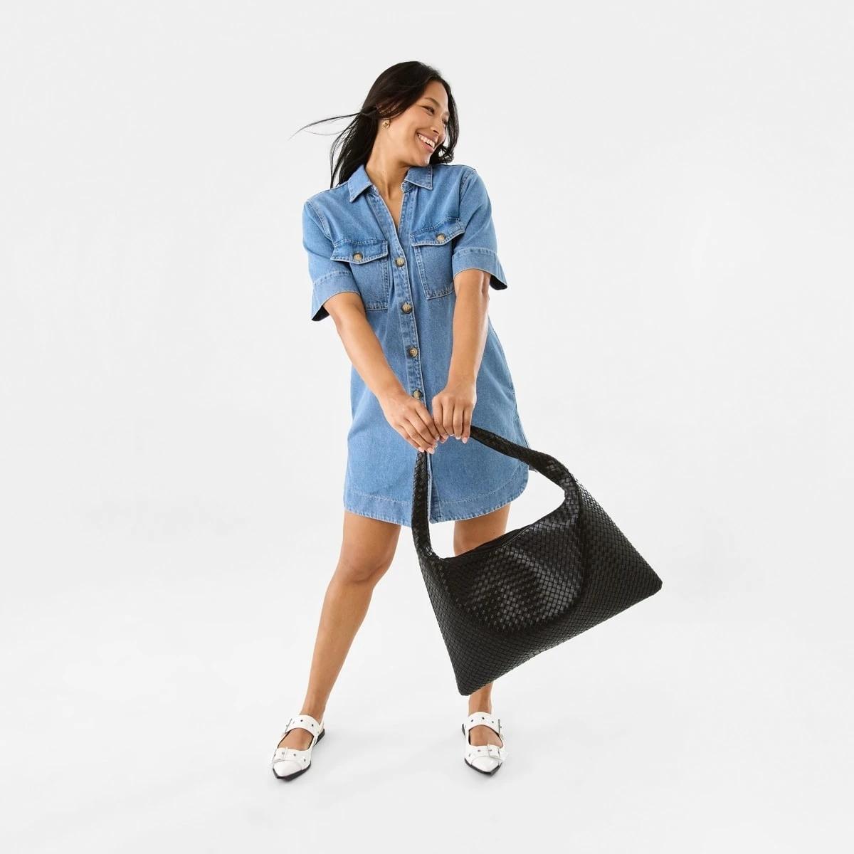 9 Weave Shoulder Bag BLACK, 9 of 11