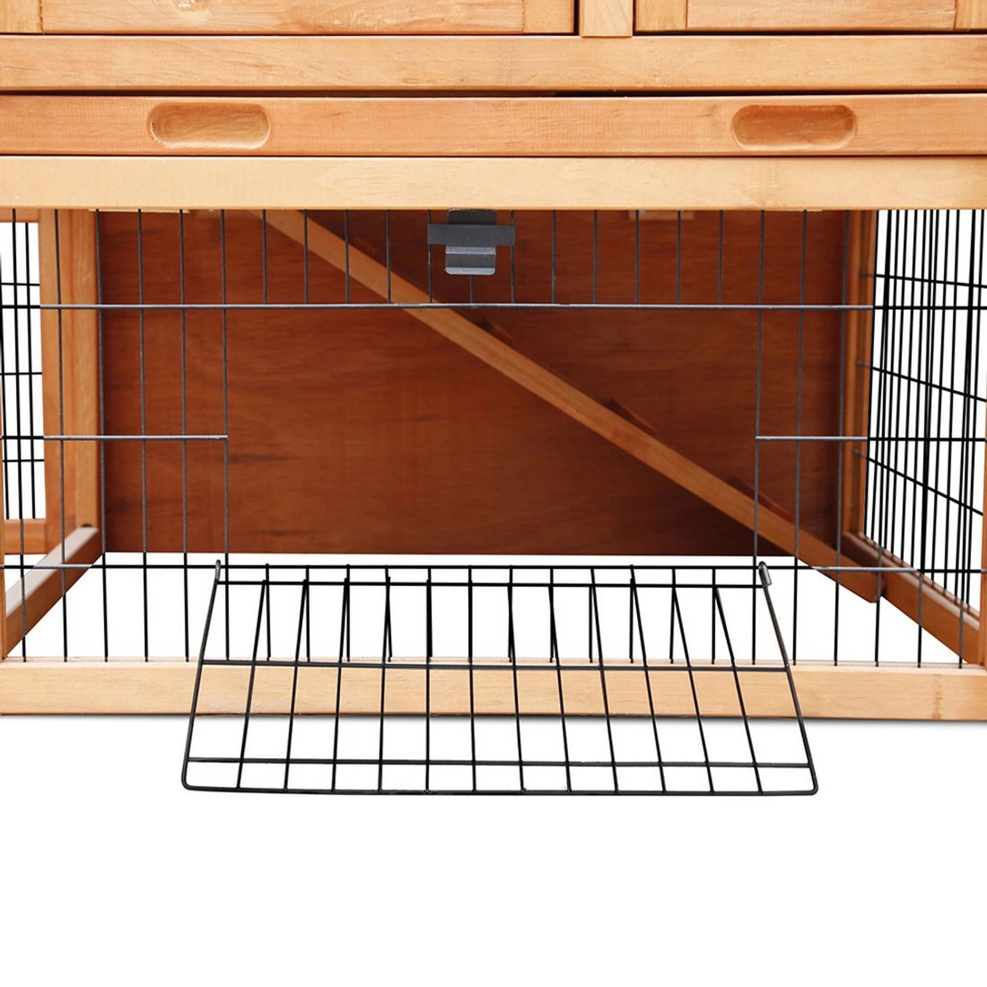 8 i.Pet Chicken Coop Rabbit Hutch Large Run Wooden Cage Pet House Outdoor Bunny - Brown, 8 of 9