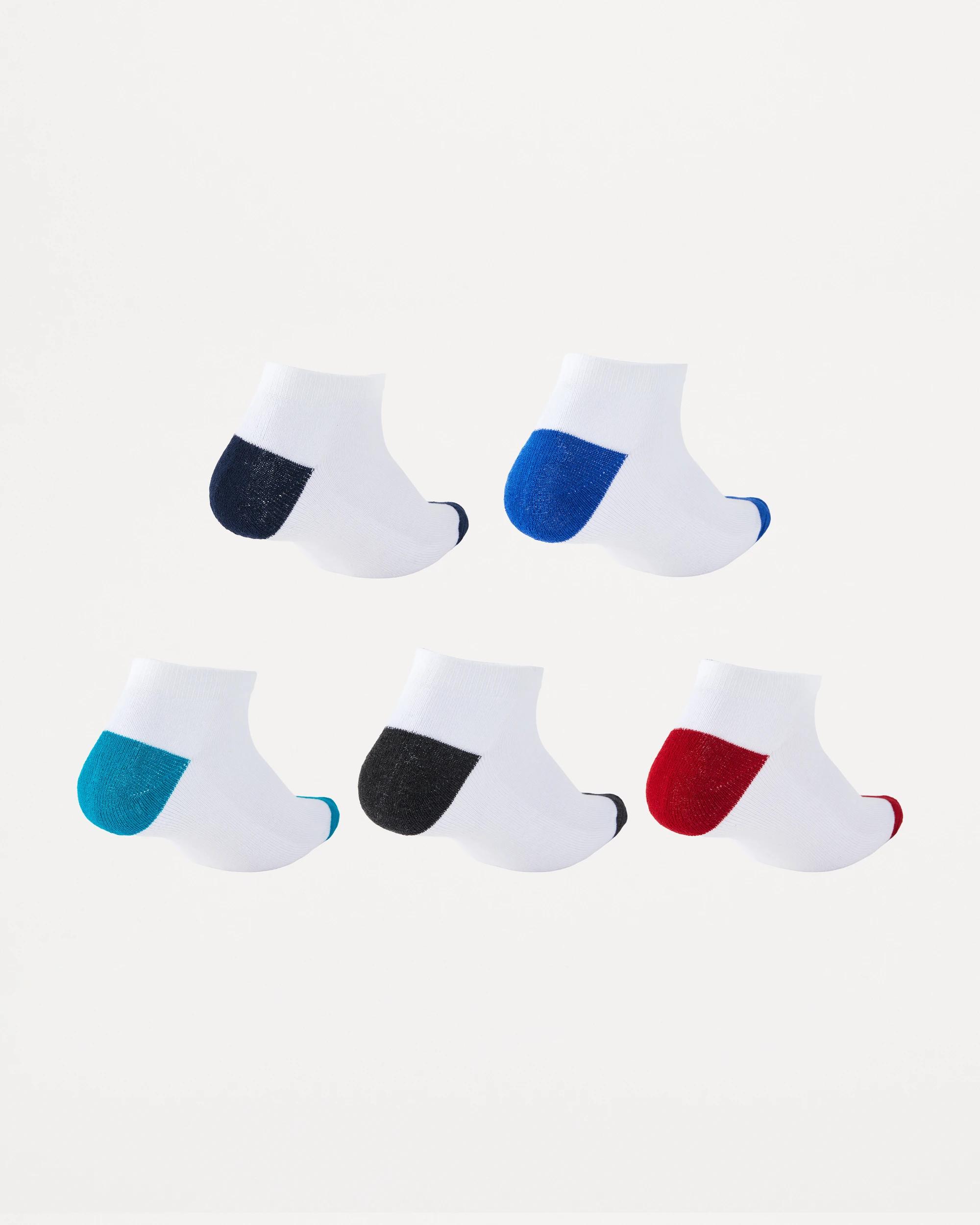 2 5 Pack Low Cut Sport Socks WHITE COLOUR HEEL, 2 of 3