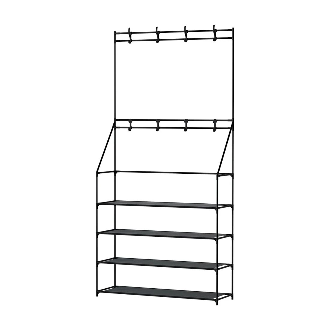 3 Artiss Shoe Rack Hall Tree 16 Pairs - Black, 3 of 8