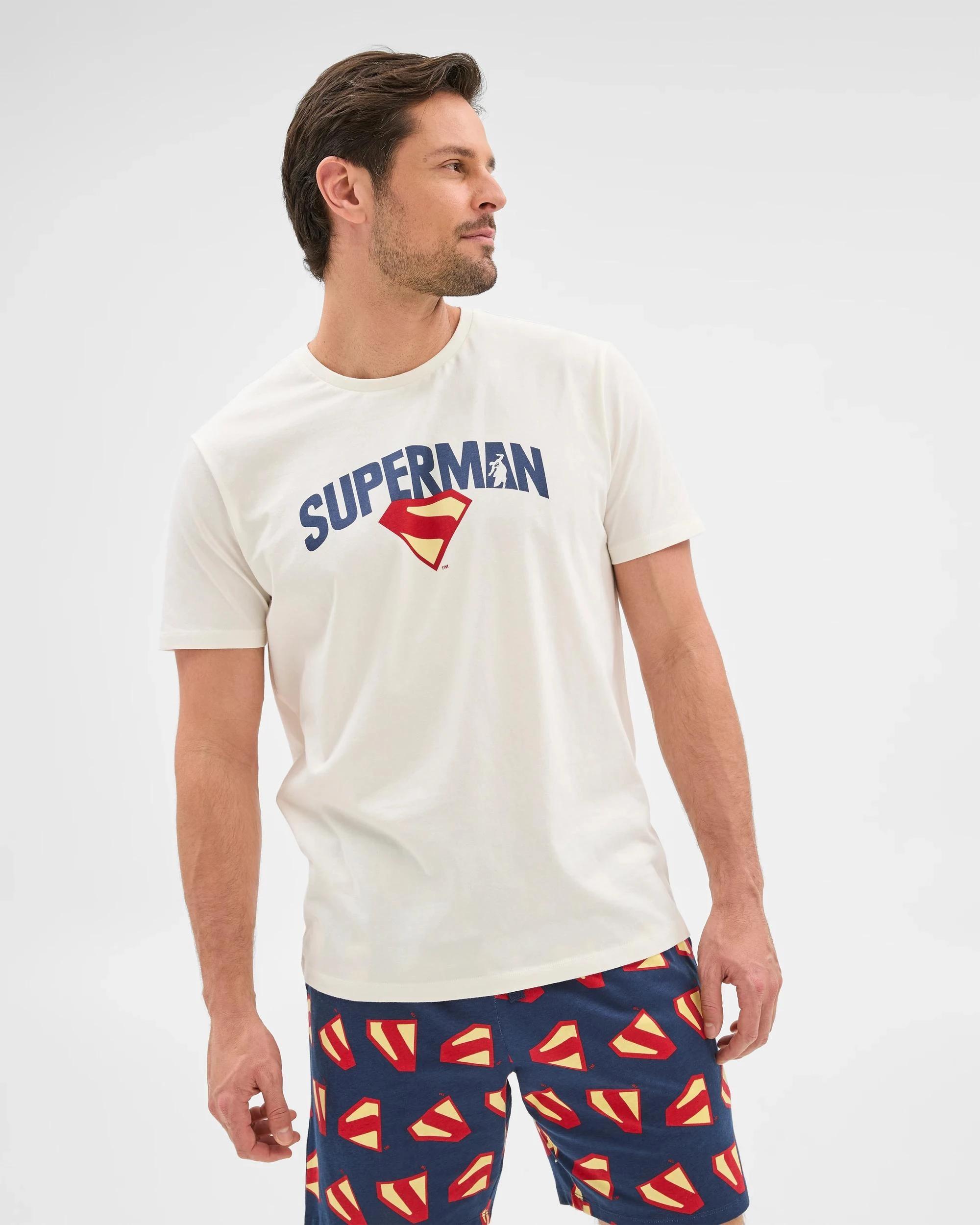 3 Superman Mens Box Set - Sleep, Socks, Trunk - 4 Piece Set WHITE / BLUE / RED, 3 of 7