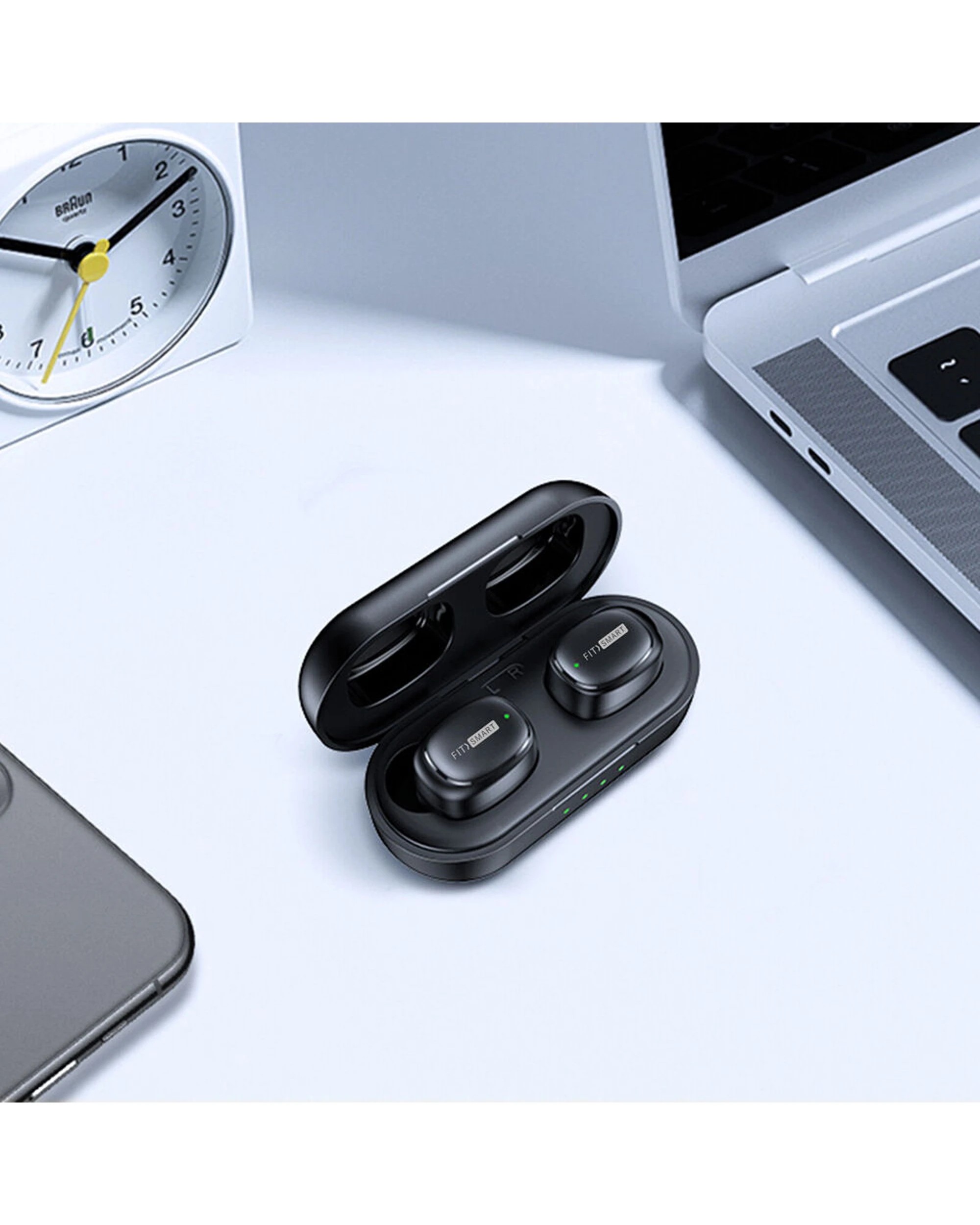 5 Fitsmart Bluetooth Rechargeable In Ear Wireles Buds With Charging Case - Black, 5 of 5
