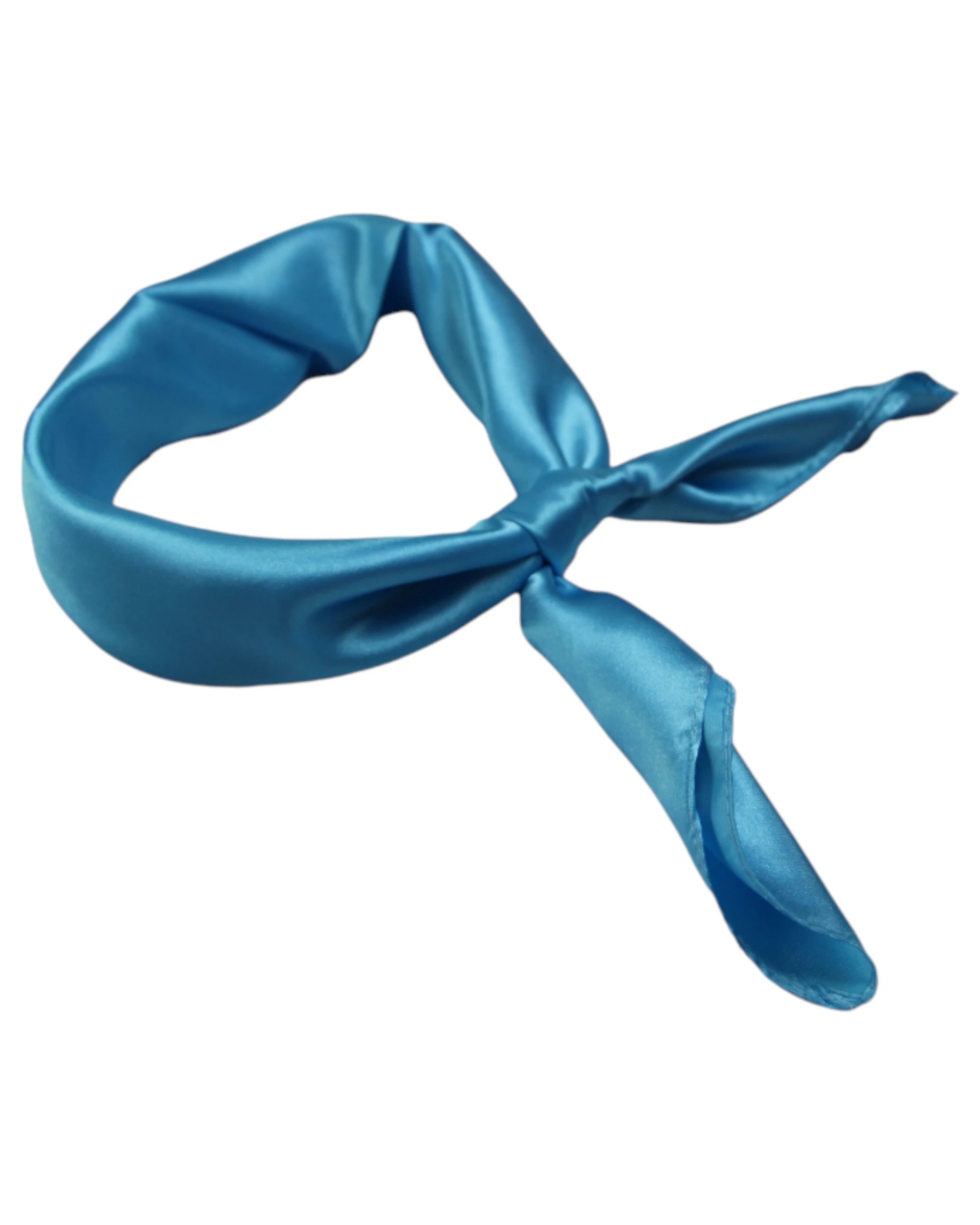 1 Zasel Womens Silk Feel Plain Soft Neck Scarf - Blue, 1 of 1