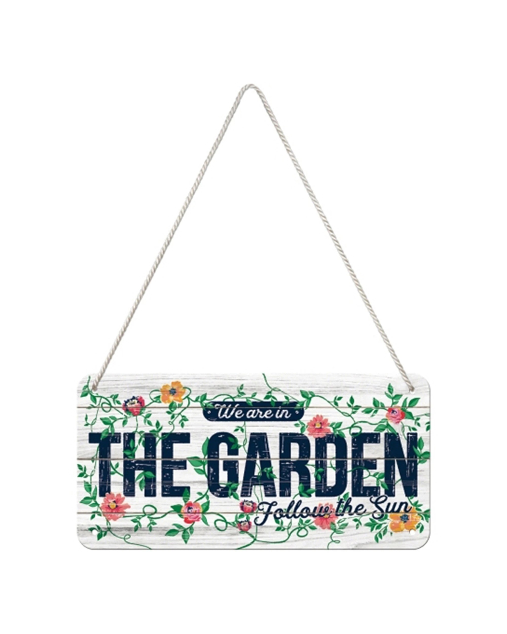 1 Nostalgic-Art Metal Hanging Sign 10x20cm Wall Decor - We Are In The Garden - Multi, 1 of 1
