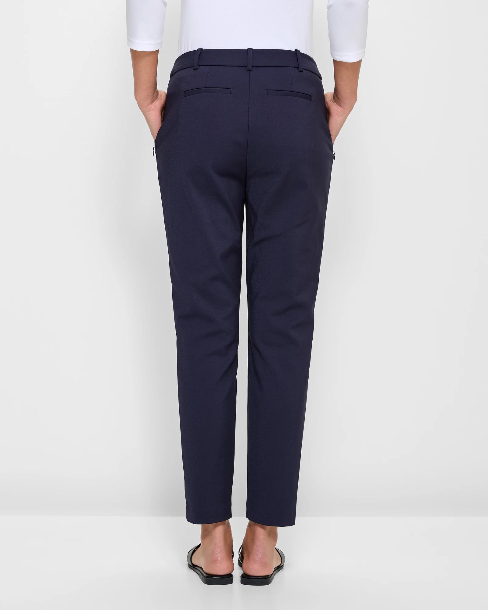 4 Preview Mia Zip Pocket Ankle Slim Pants FRENCH NAVY BLUE, 4 of 5