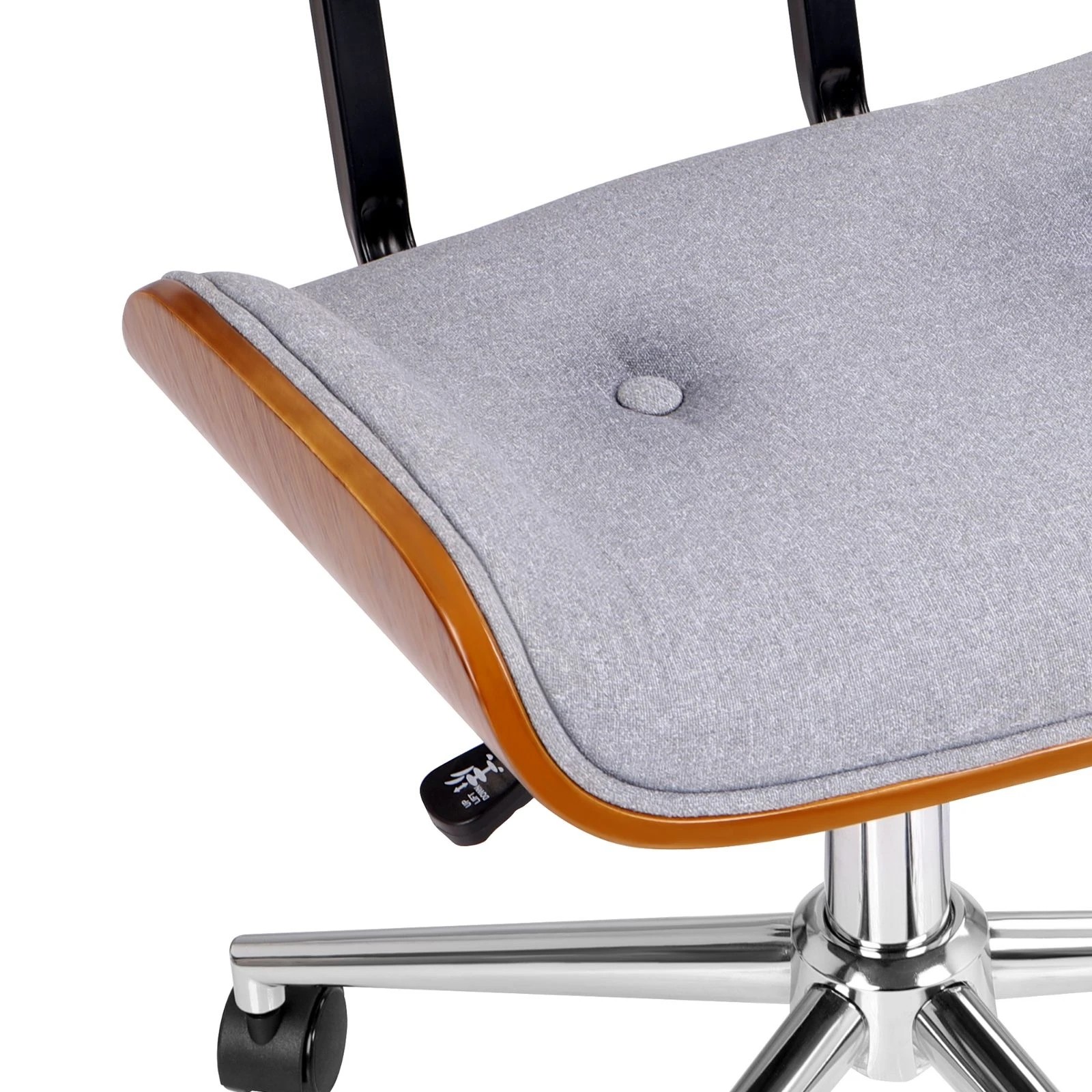5 Alfordson Wooden Office Chair Computer Chairs Executive Seat Fabric - Grey, 5 of 10