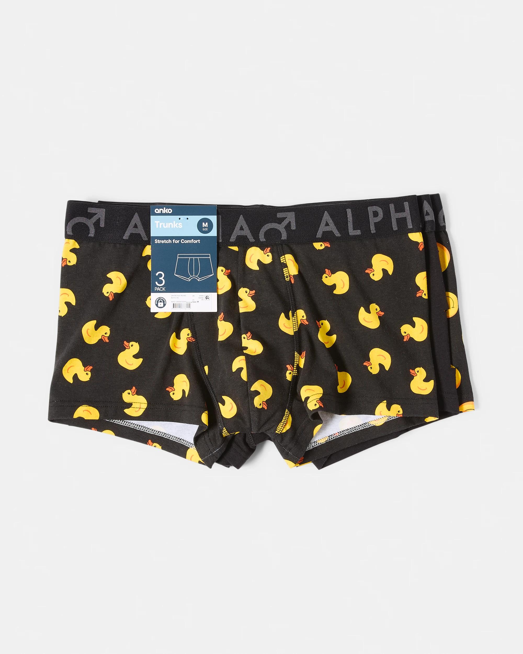 8 3 Pack Print Plain Trunks Blk Fu Sal, 8 of 8