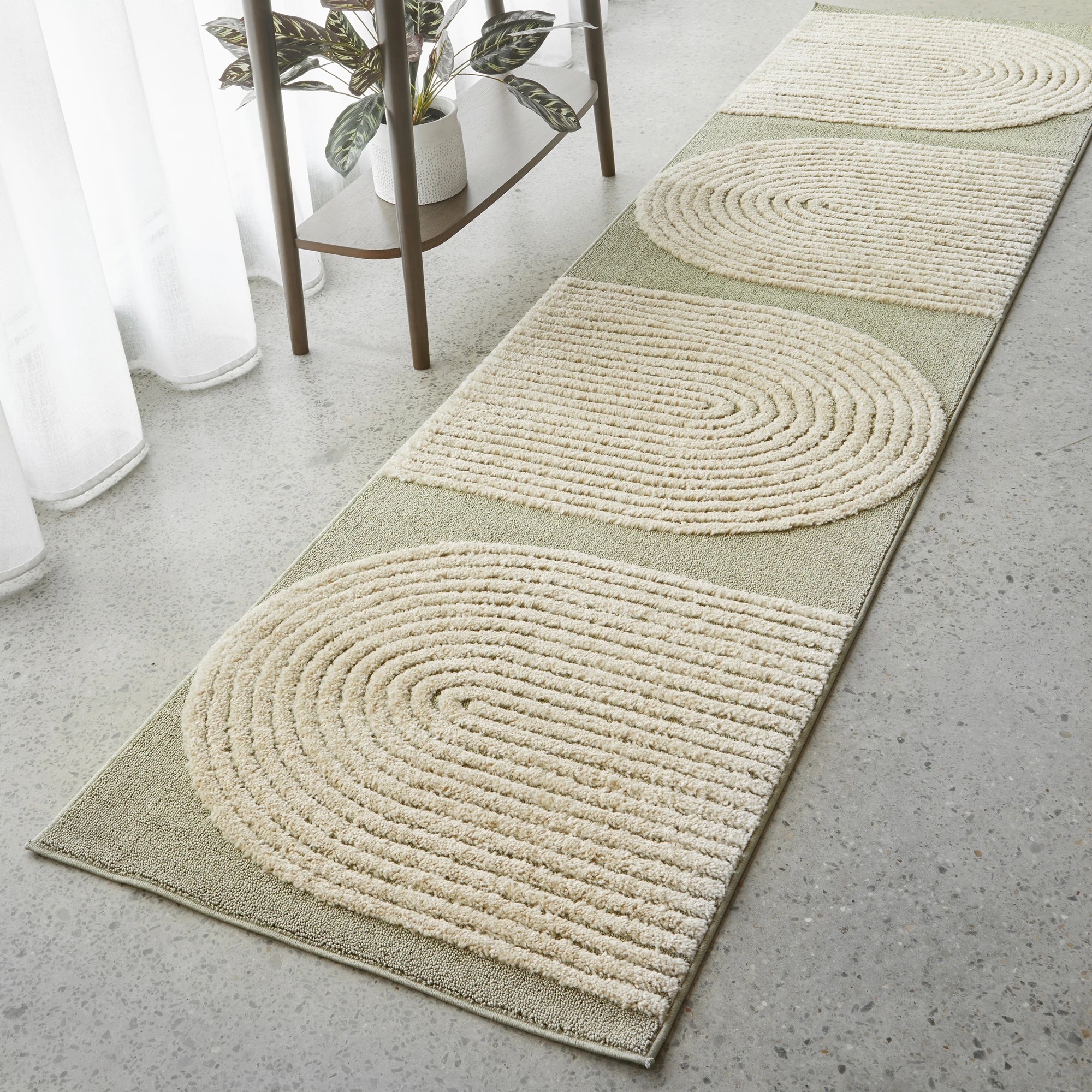 1 Common Ground Rugs Starlet Abbey 500x80cm Runner - Extra Large Rug - Olive - Green, 1 of 7