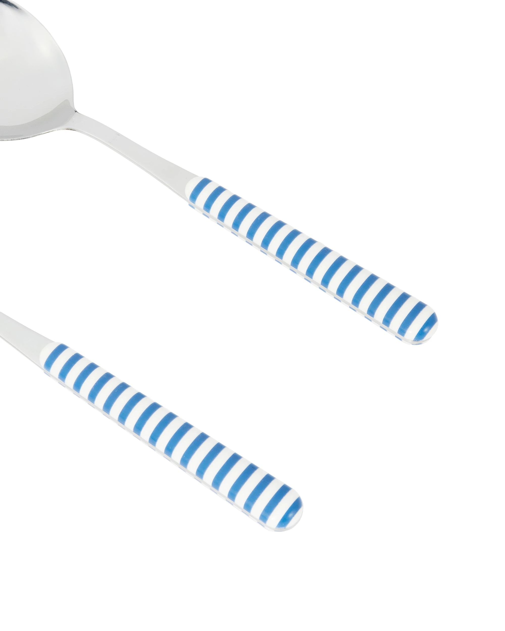3 2 Pack Blue Stripe Salad Servers, 3 of 6