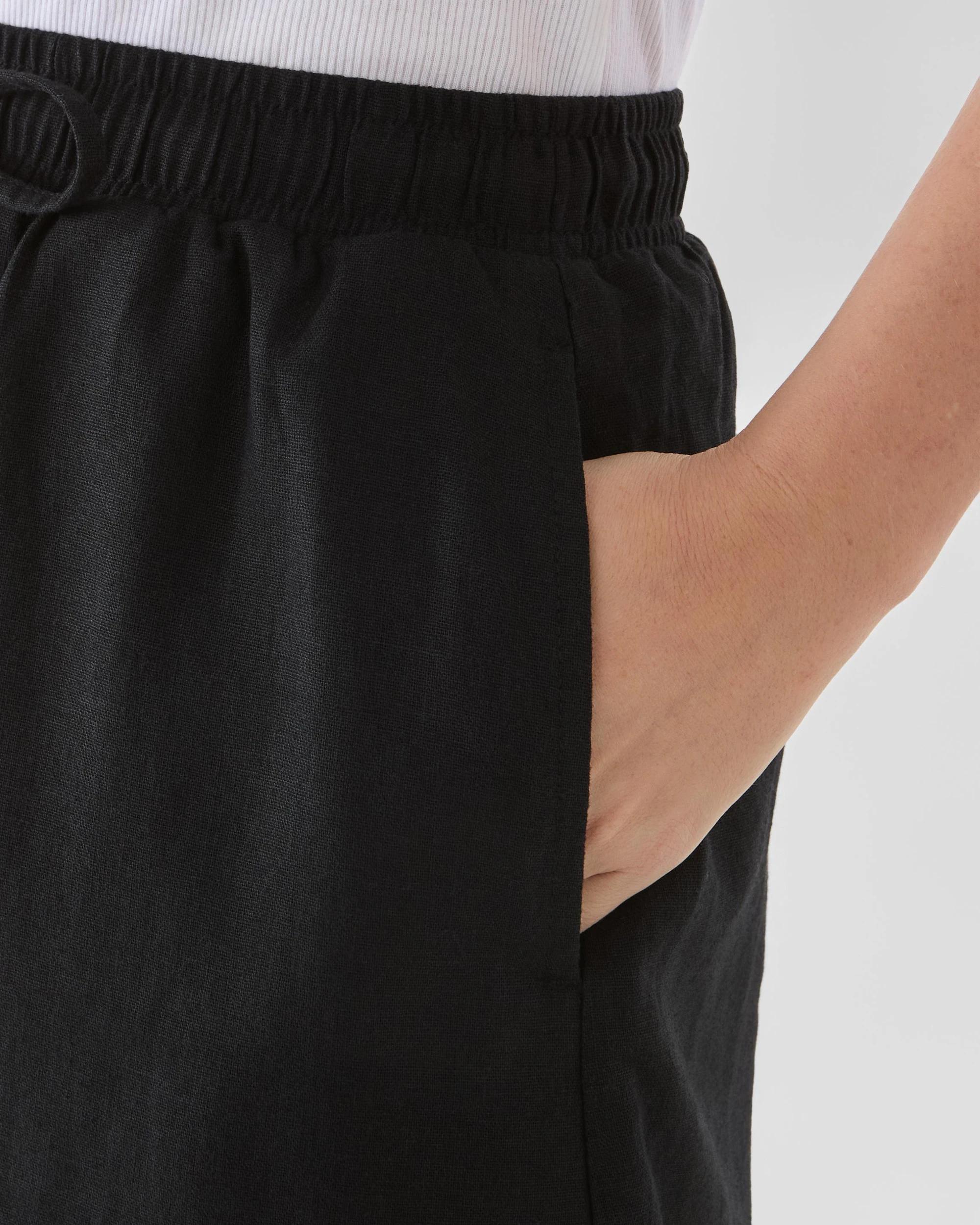 5 Linen Blend Mini Skirt Black, 5 of 6