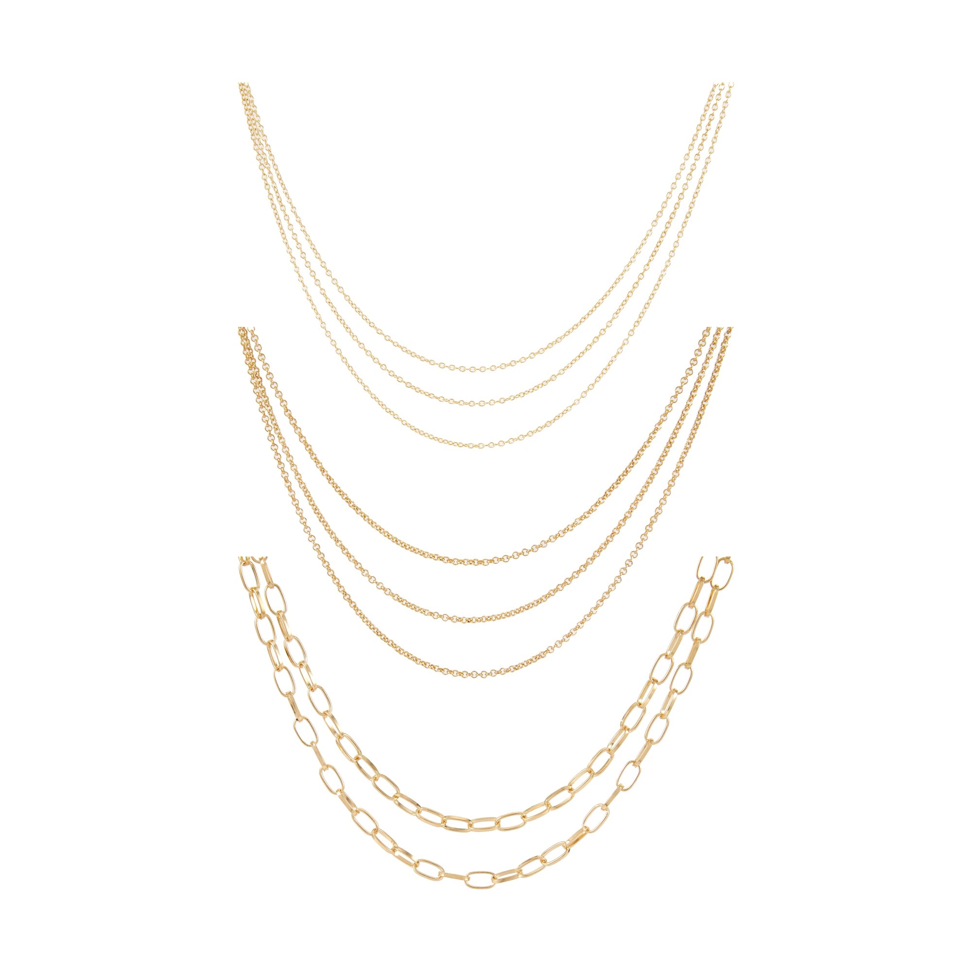 2 Jewellery Chain Set - Gold Look, 2 of 3