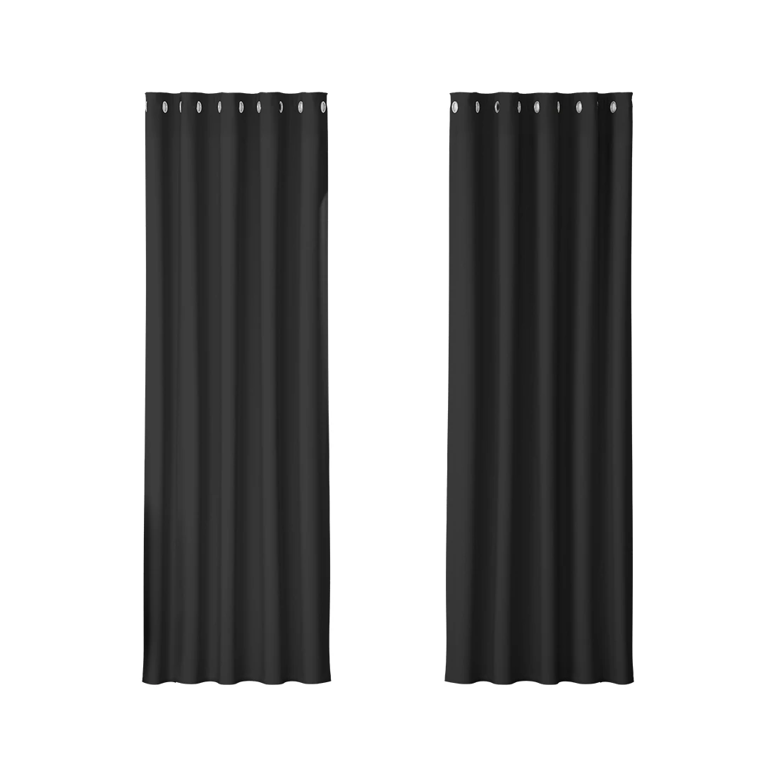 1 Artiss 2X Blockout Curtains Eyelet 180x213cm - Black, 1 of 6