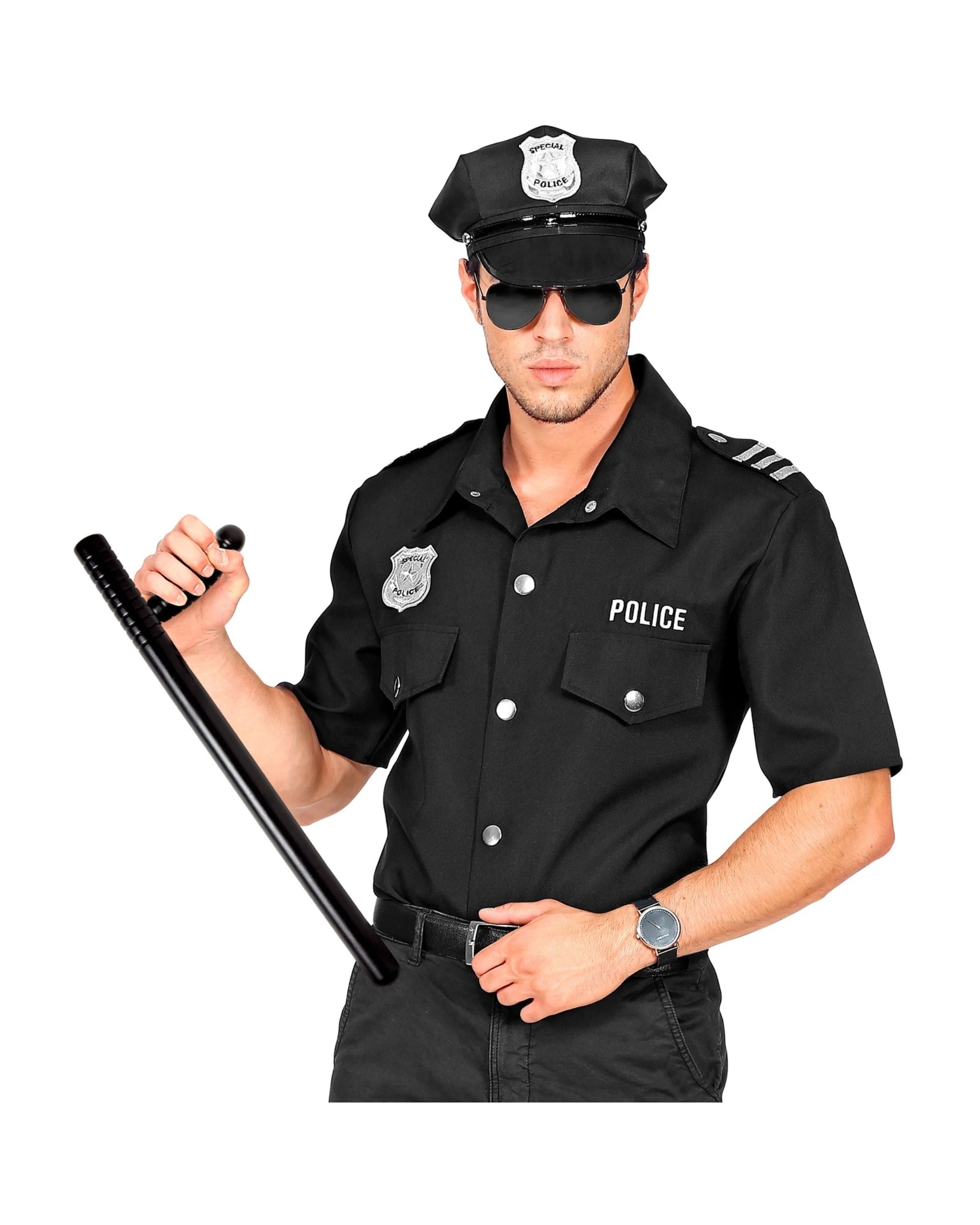 3 Widmann Novelty Police Baton 50cm - One Size - Black, 3 of 5