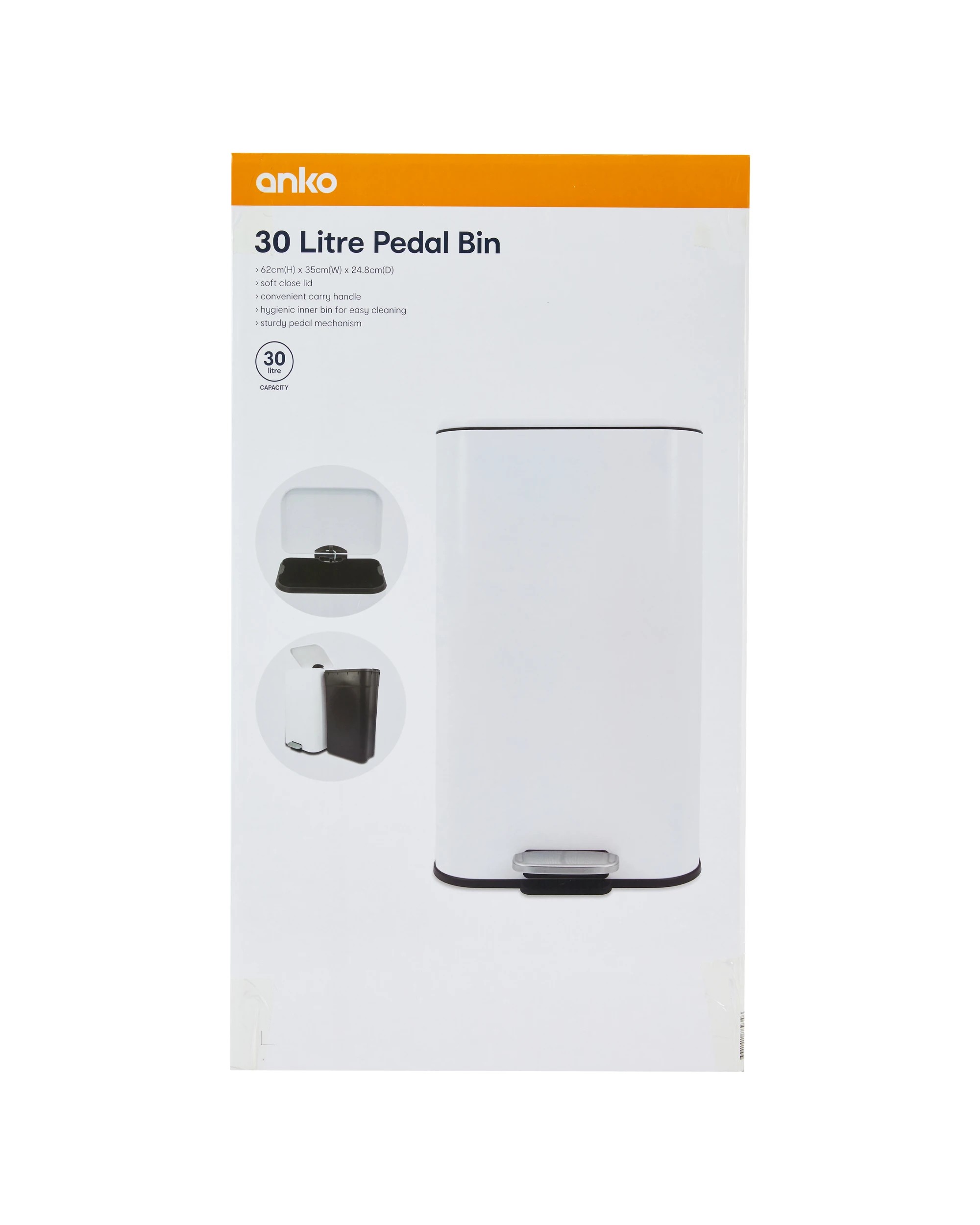 7 30L Pedal Bin - White, 7 of 8