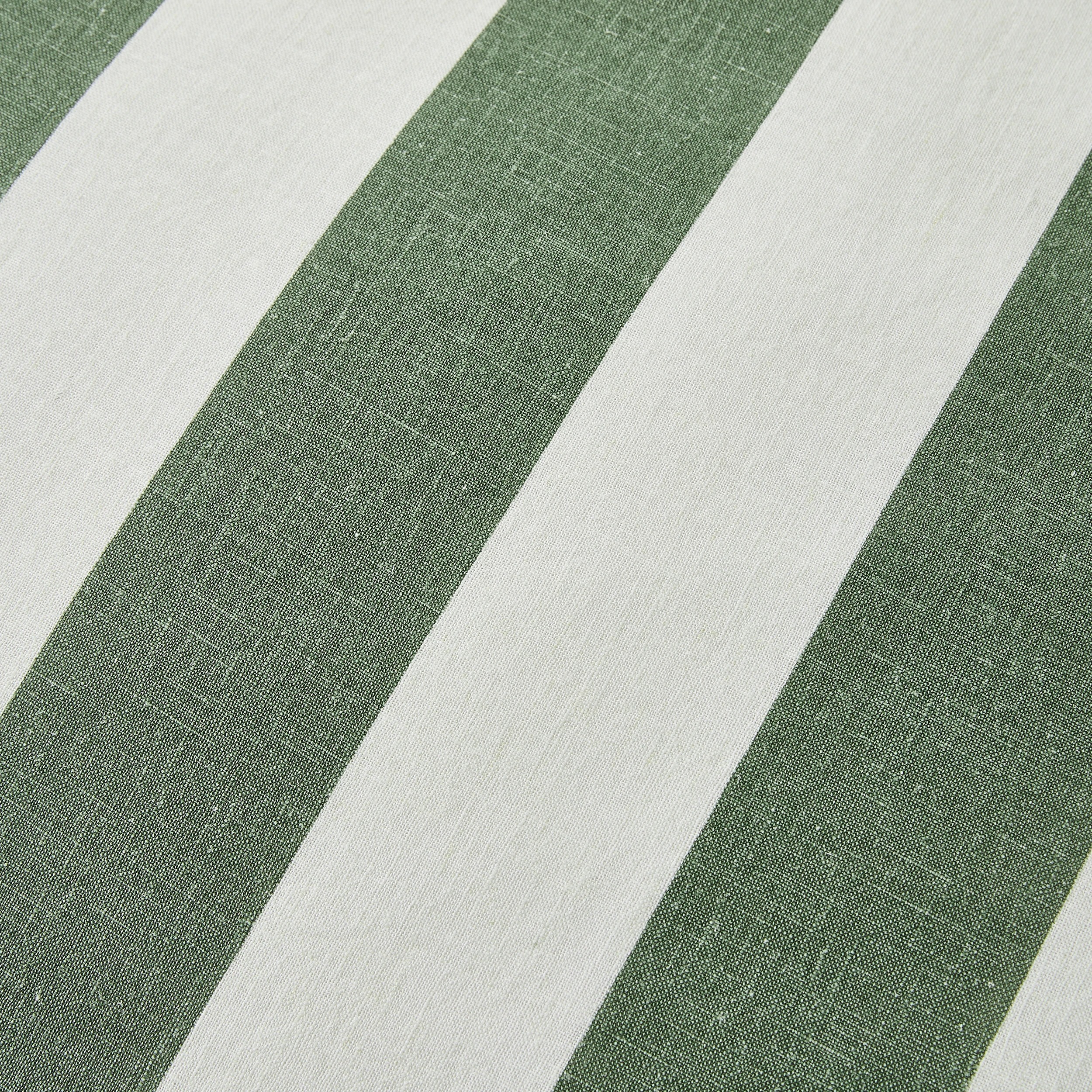 4 Stripe Linen Cotton Quilt Cover Set - Queen Bed, Forest, 4 of 7