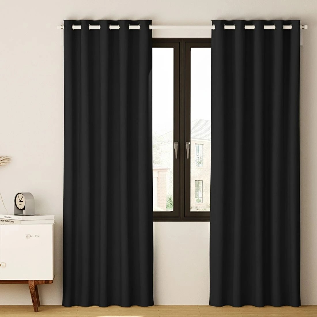 6 Artiss 2X Blockout Curtains Eyelet 180x213cm - Black, 6 of 6