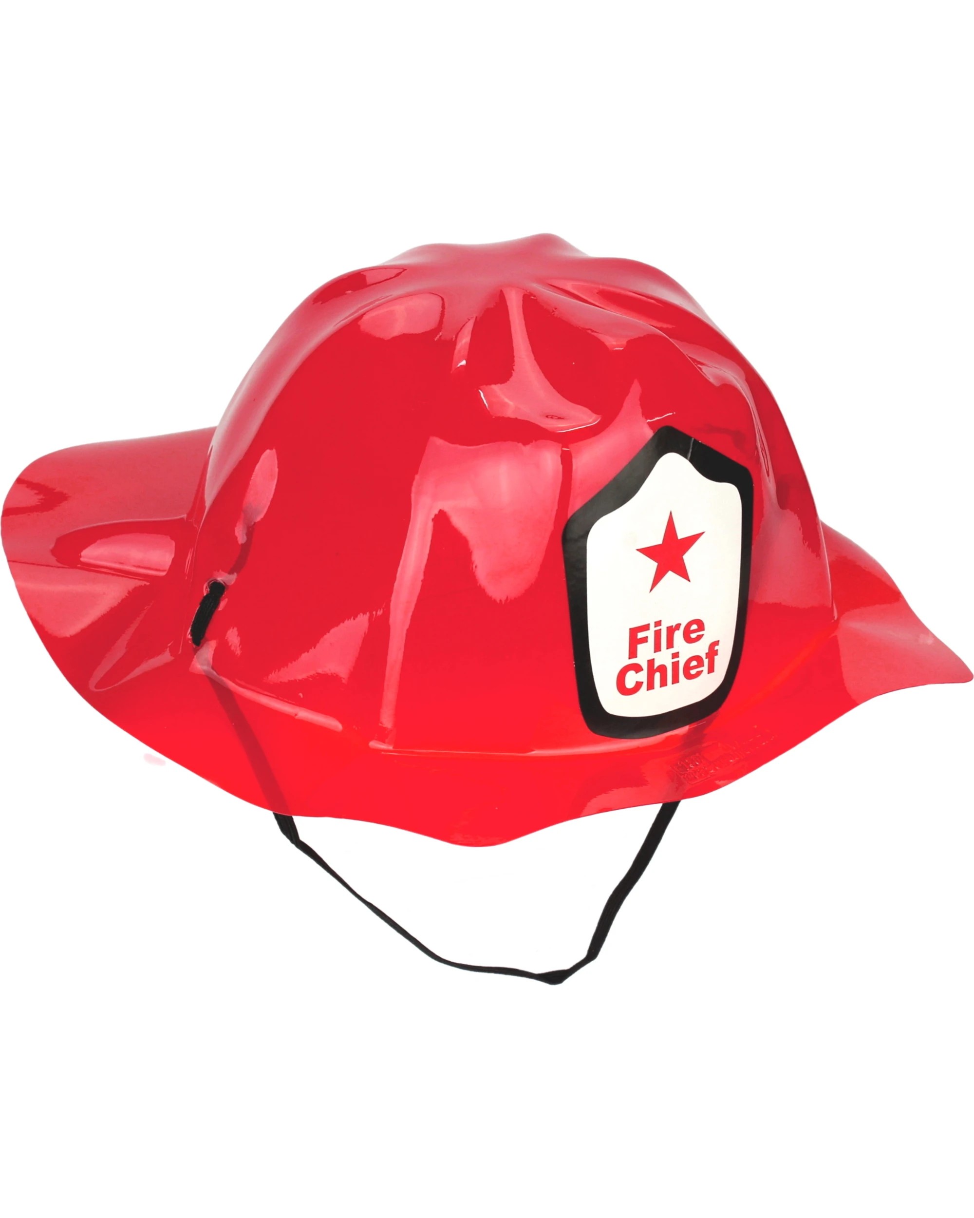 1 Partyrama Fire Chief Plastic Hat - One Size - Red, 1 of 1