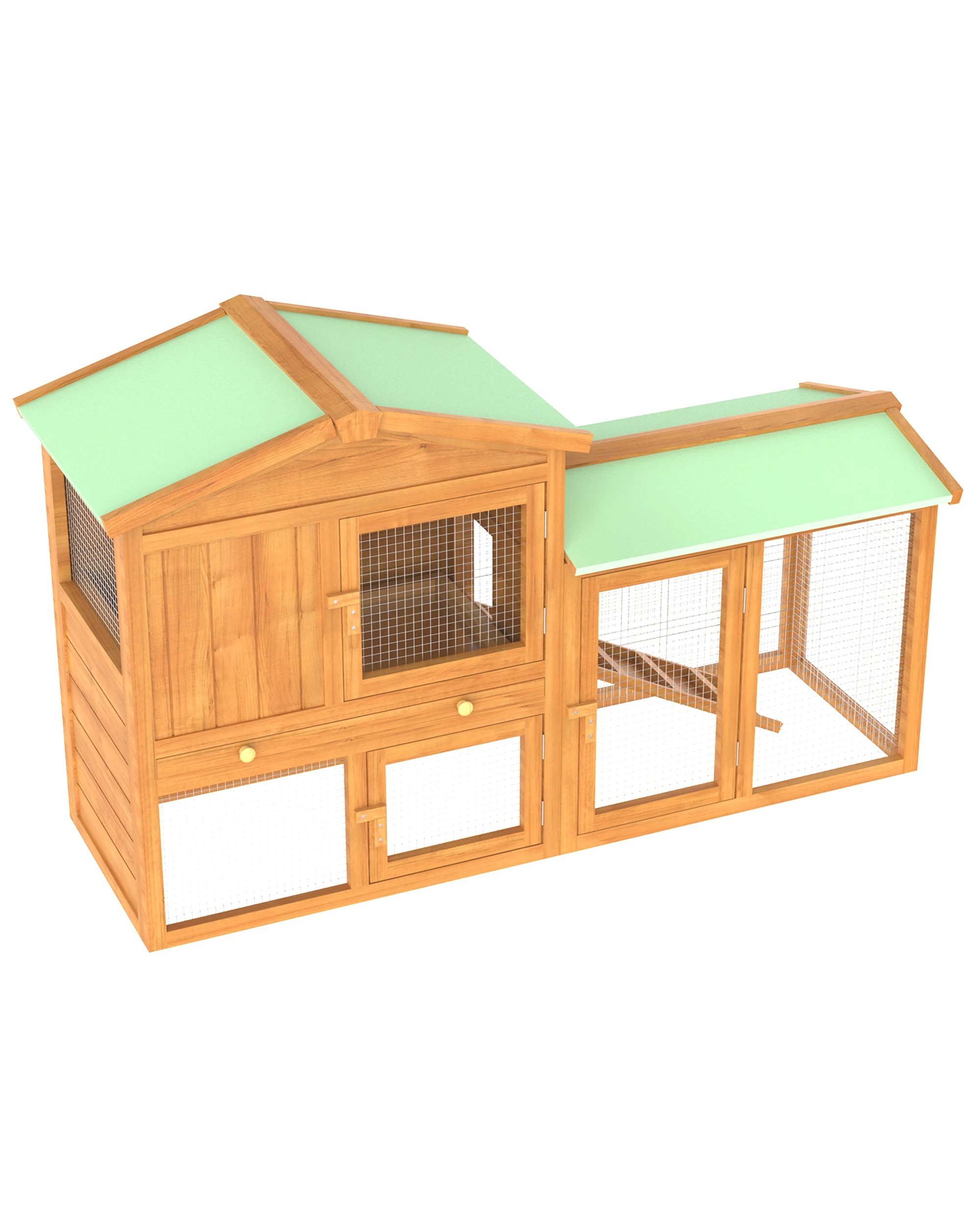 3 Advwin Chicken Coop Rabbit Hutch Large Wooden Run Bunny Cage, 3 of 8
