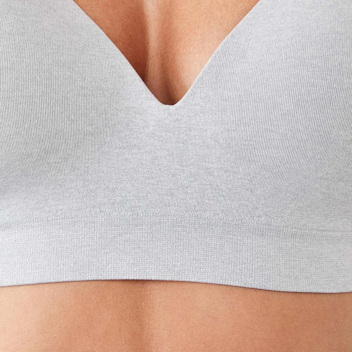 9 2 Pack Wirefree Racerback T-shirt Bra SILVER MARLE, WHITE, 9 of 10