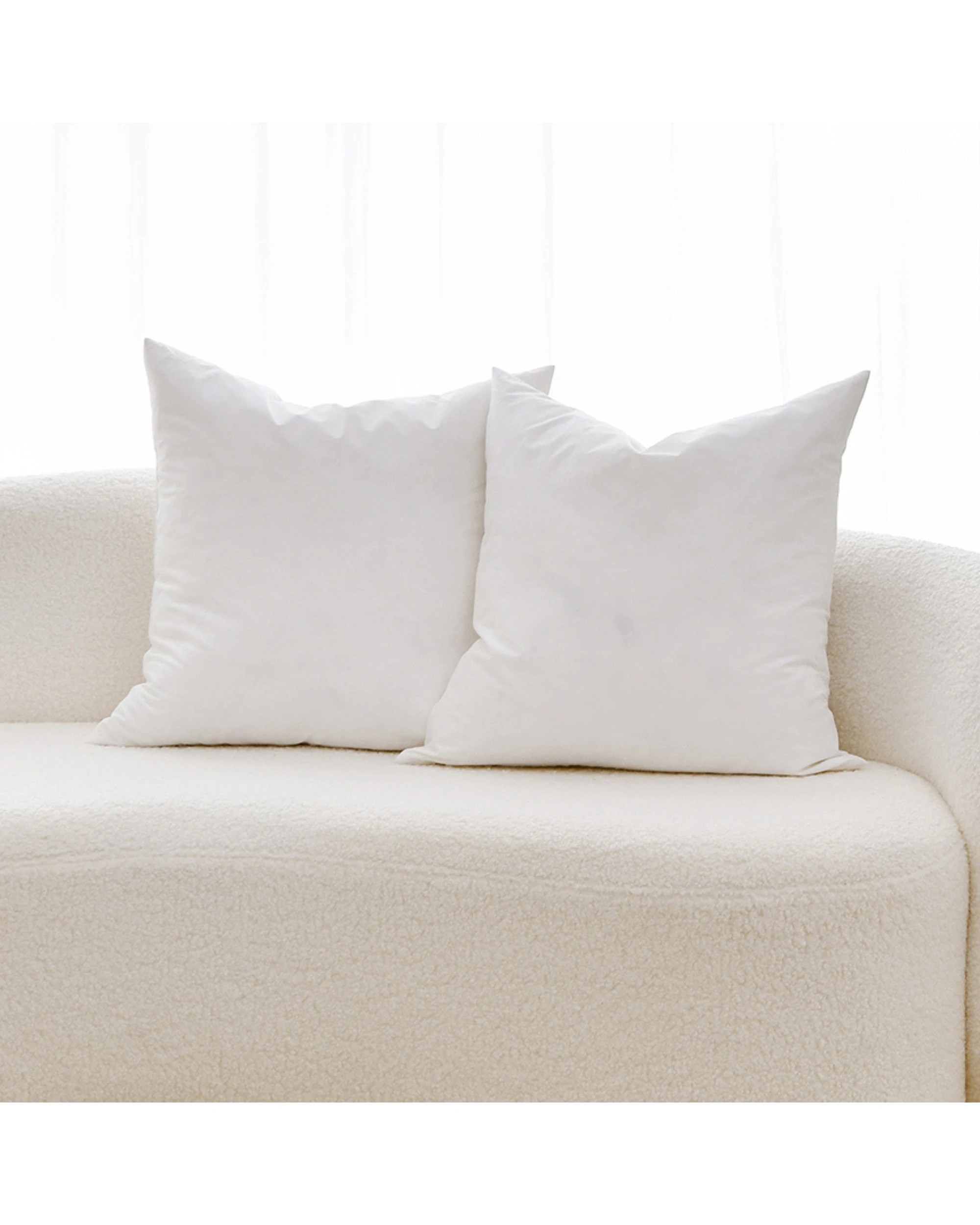 1 Dreamaker Square Cushion Insert White Duck Feather Fill Twin Pack 45x45cm - White, 1 of 9