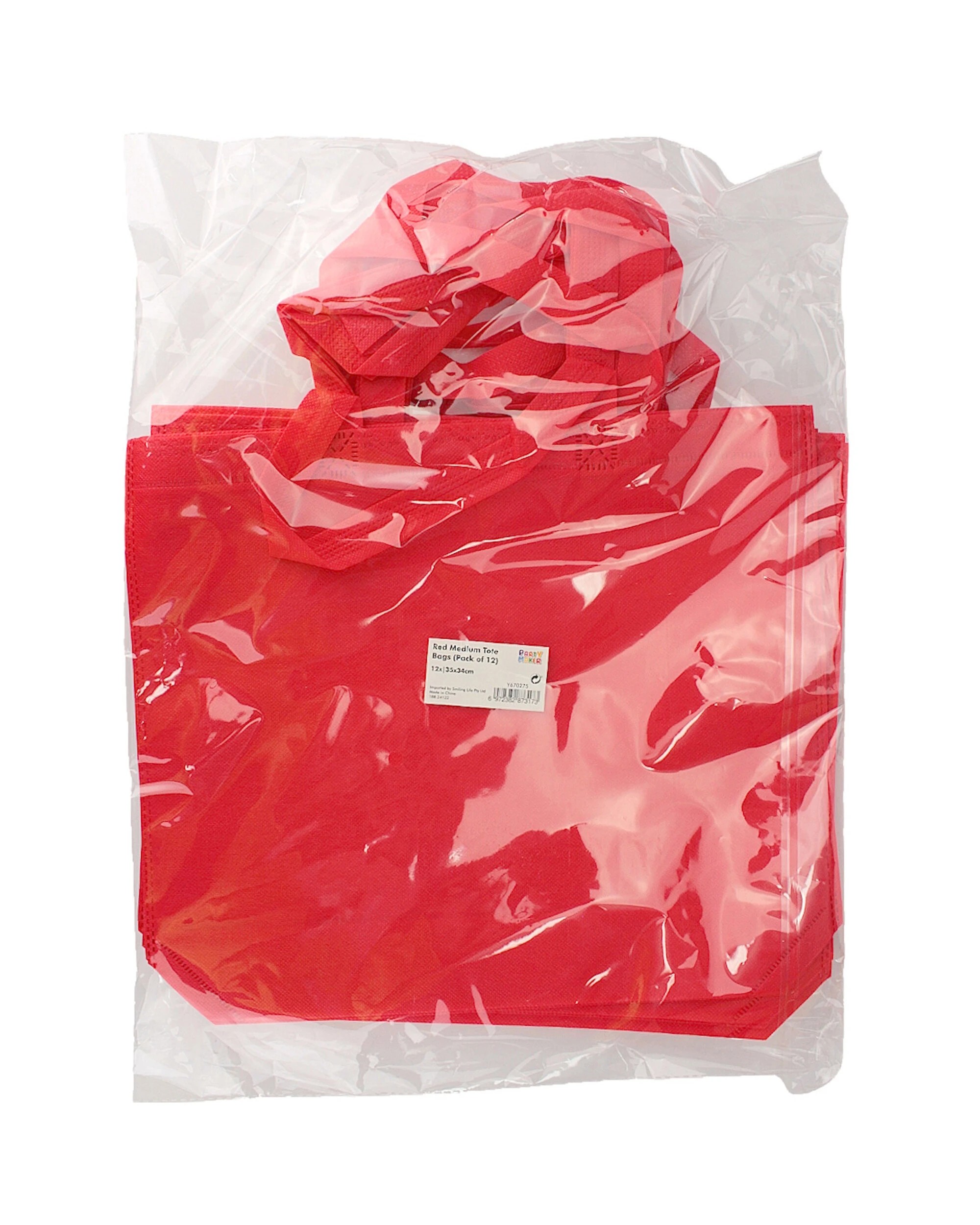 3 Partyrama Tote Bags Medium Pack of 12 - Red, 3 of 3