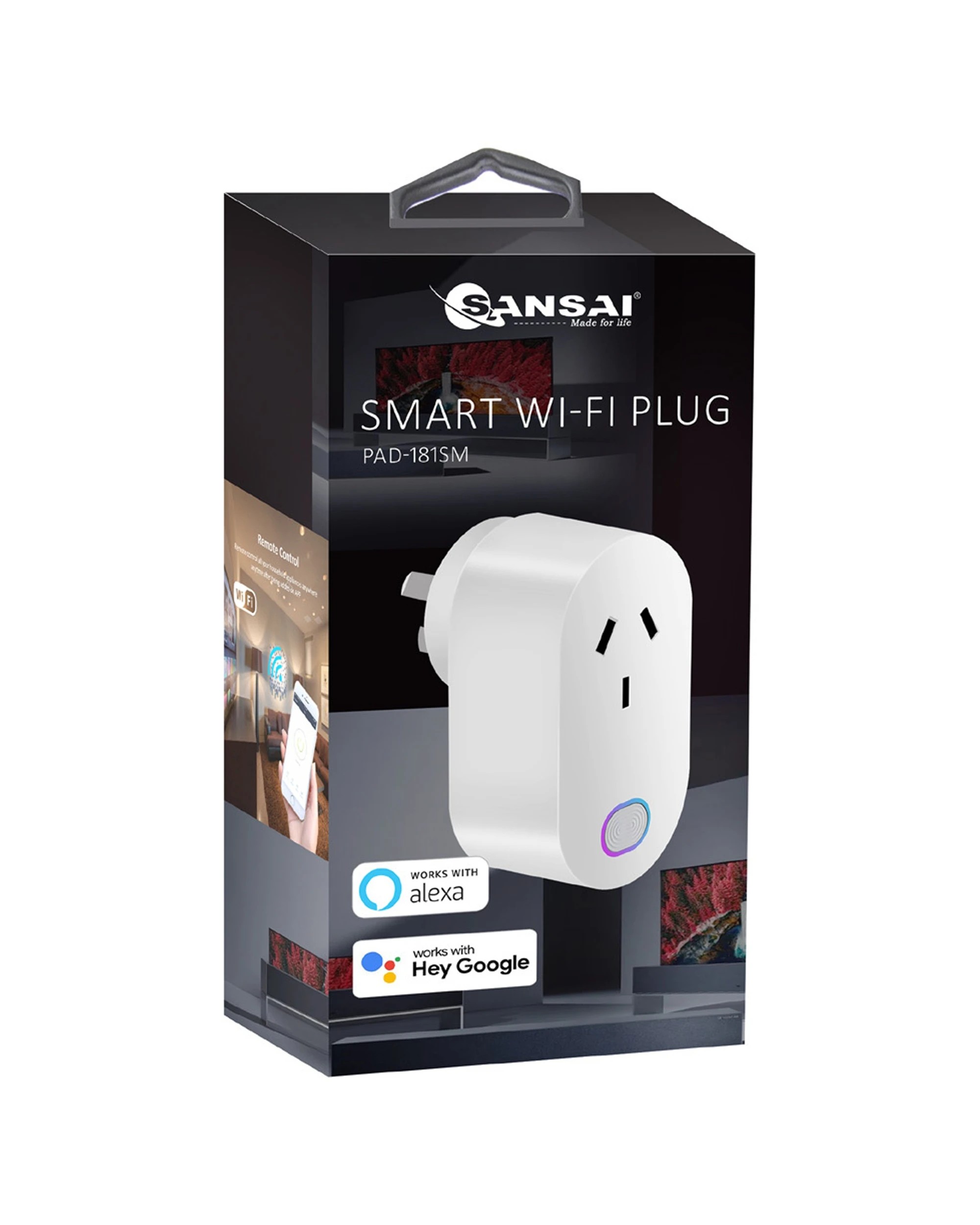 1 Sansai Smart Wifi Plug Smartphone App Remote Control iOS Android AU Socket - White, 1 of 4