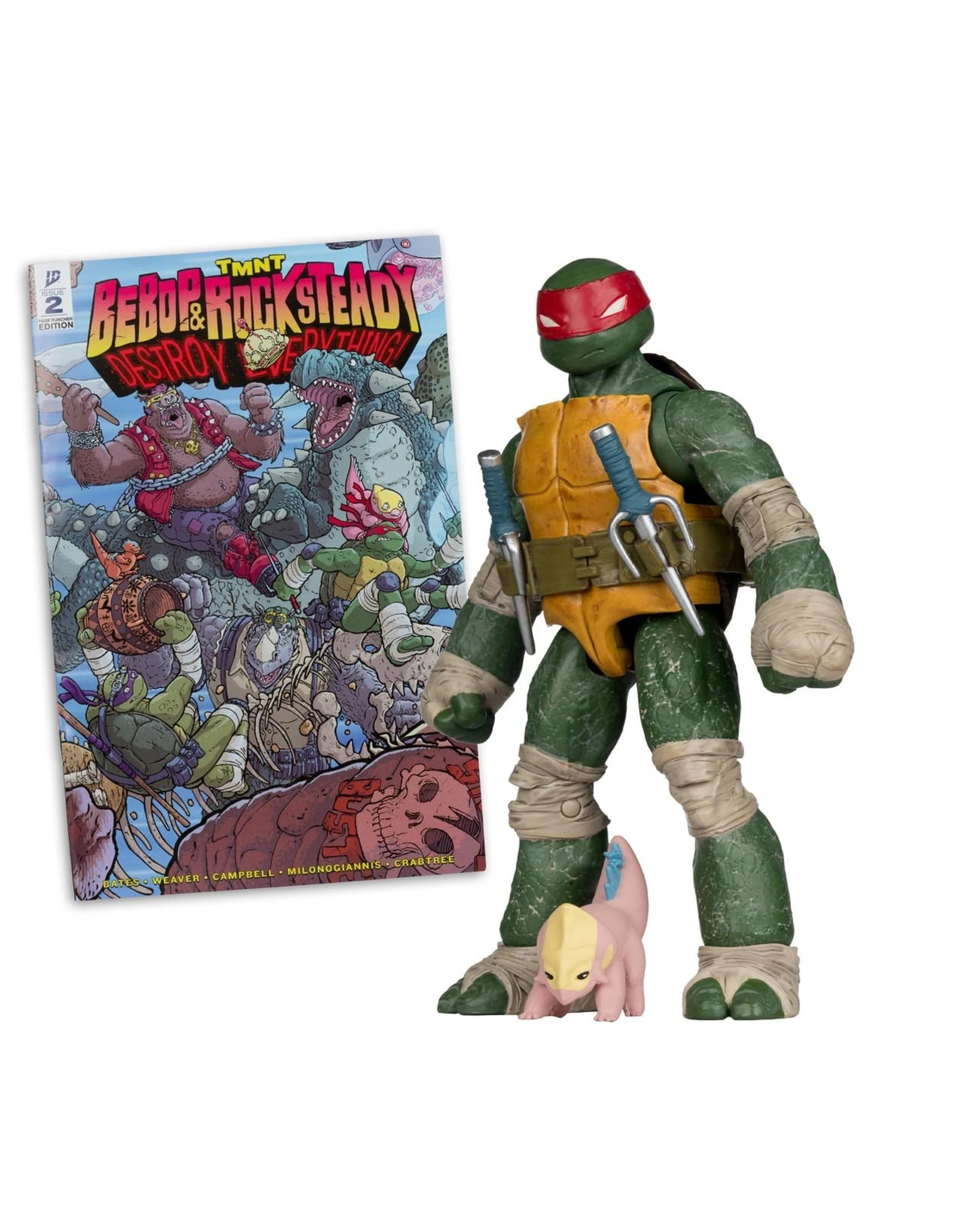 1 Teenage Mutant Ninja Turtles Bebop & Rocksteady Destroy Everything 2 Raphael 5" Figure with Comic, 1 of 9