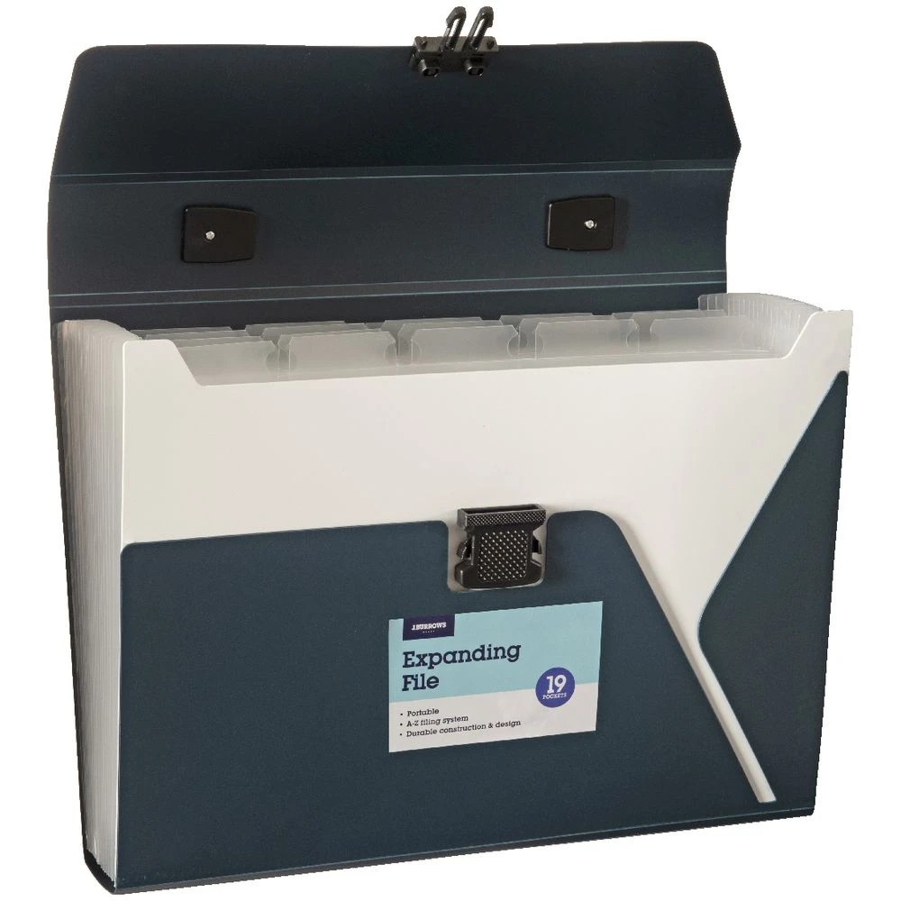 2 J.Burrows A4 Expanding File 19 Pocket Button Blue, 2 of 2