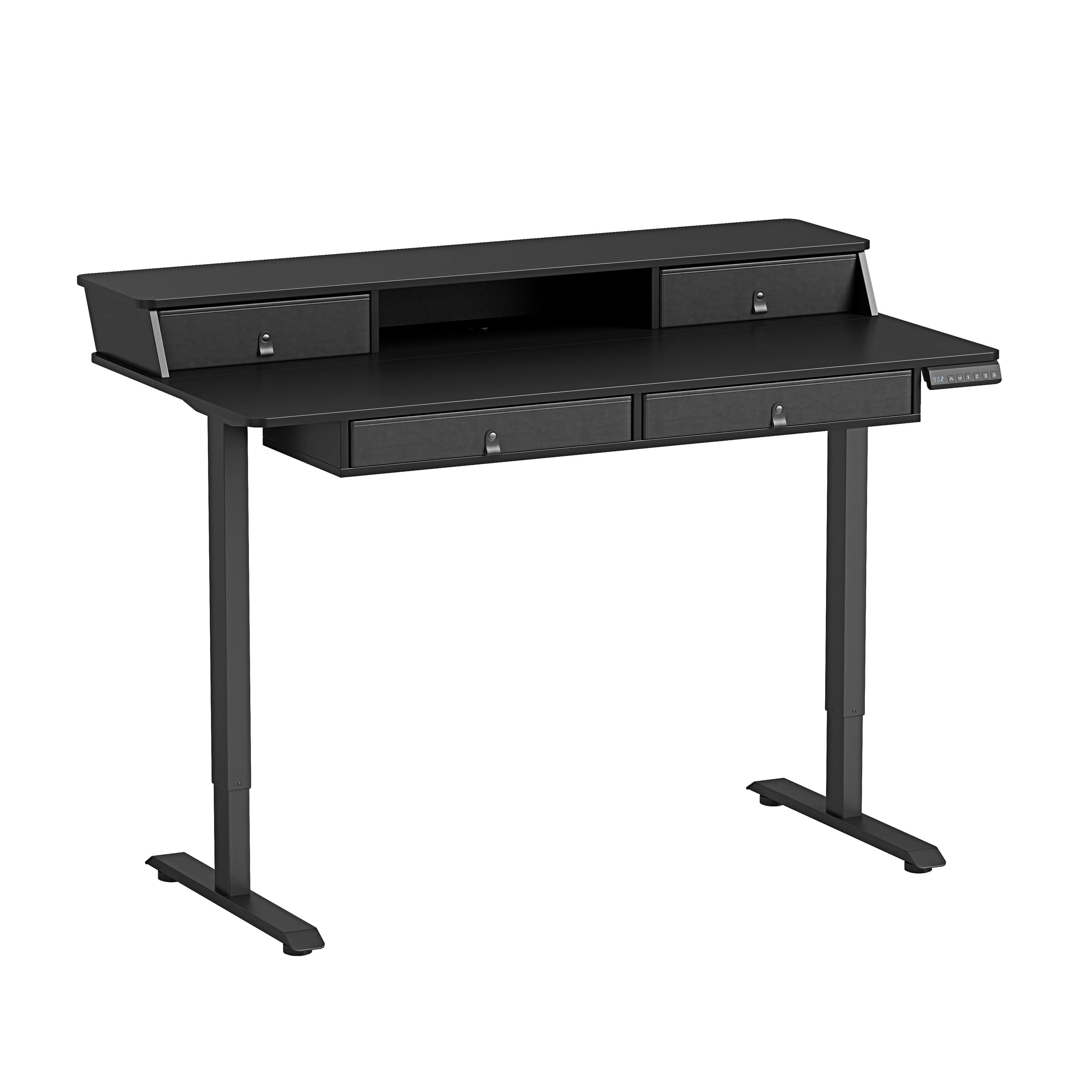 1 Costway 140cm Electric Standing Desk Height Adjustable Stand Up Desk Home Office - Black, 1 of 6