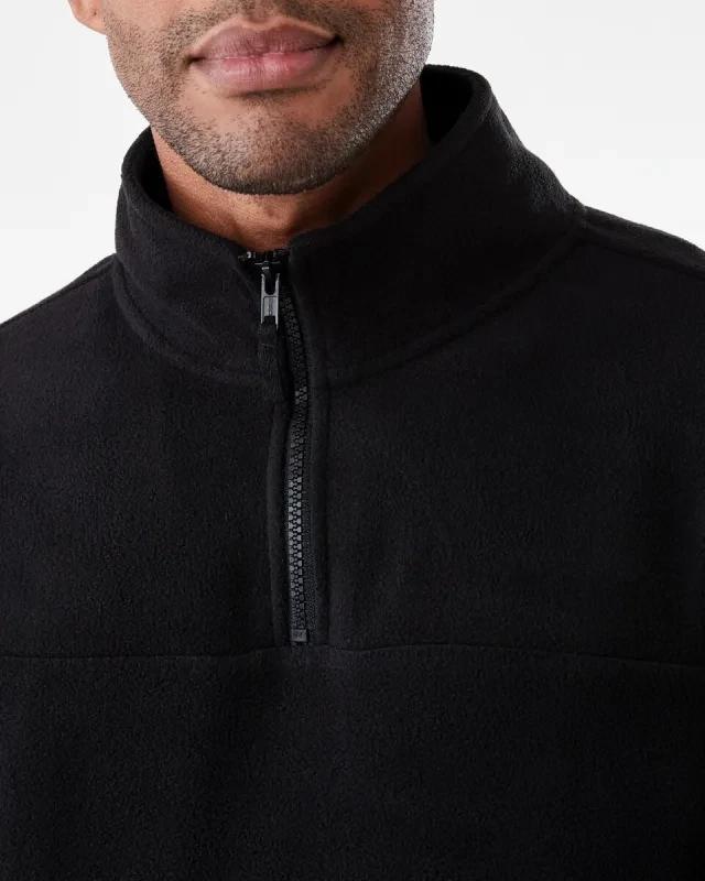 5 Active Mens Polar Fleece Quarter Zip Long Sleeve Black W25, 5 of 6