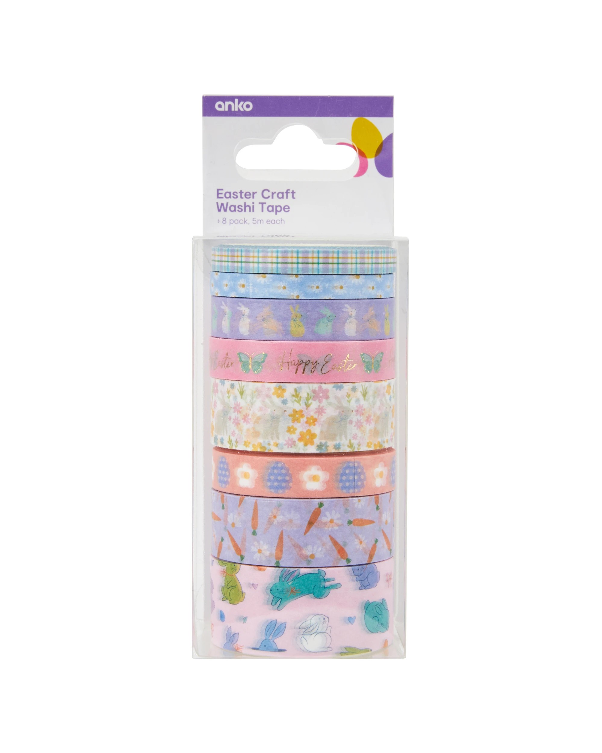 1 8 Pack Easter Craft Washi Tape, 1 of 3