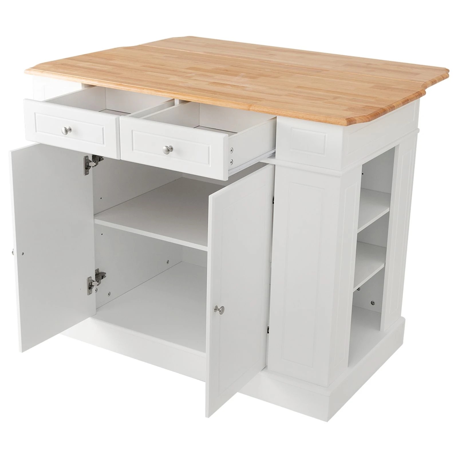 1 Costway Kitchen Island Mobile Trolley White, 1 of 5