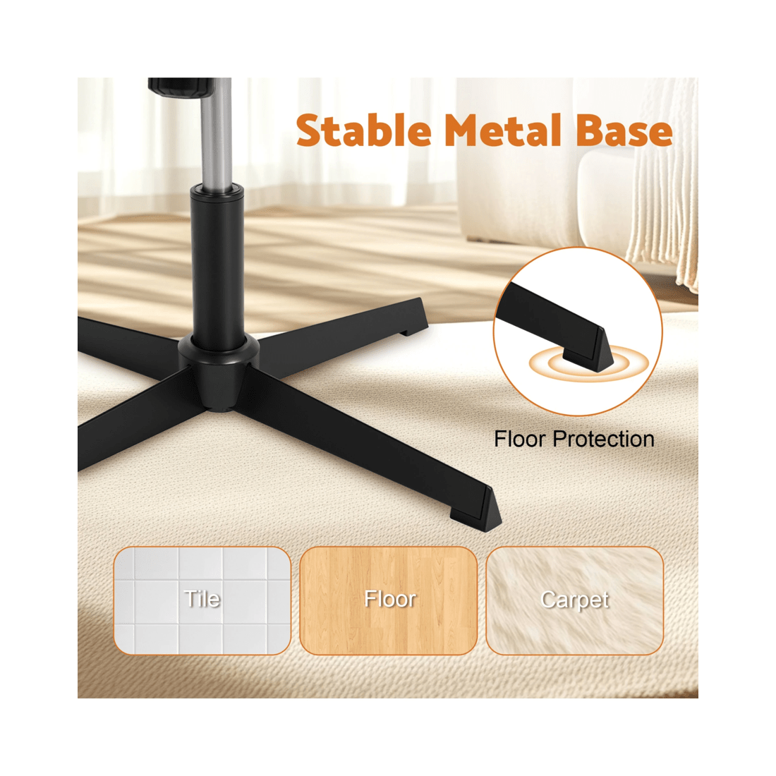 7 Advwin Armless Office Chair Beige, 7 of 9