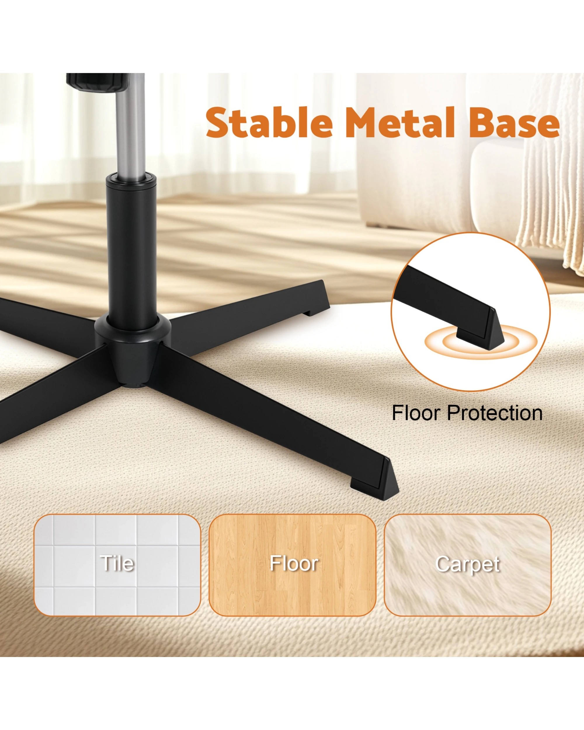 7 Advwin Armless Office Chair Beige, 7 of 9