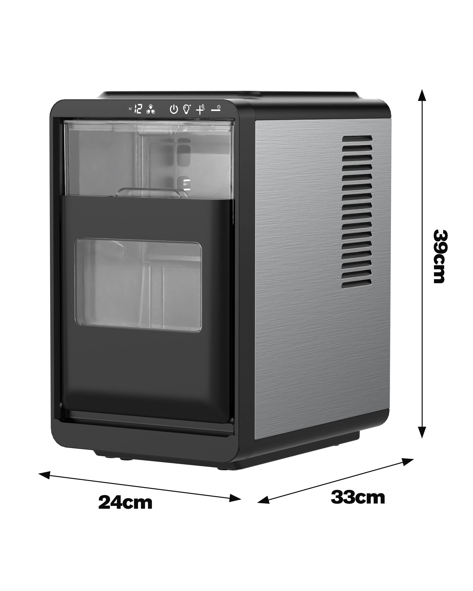 6 Advwin Crescent Ice Maker, 12kg/day Countertop Ice Machine With Adjustable Ice Thickness, 15-min Cycle Ice Maker, 6 of 7