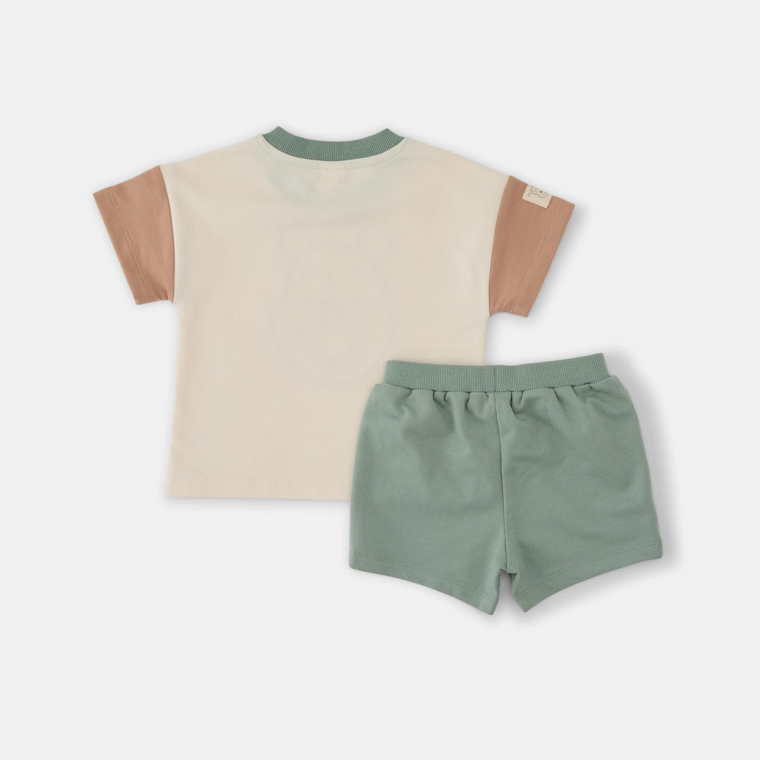 2 Winnie the Pooh License Short Sleeve T-shirt and Shorts Set BEIGE WINNIE, 2 of 6