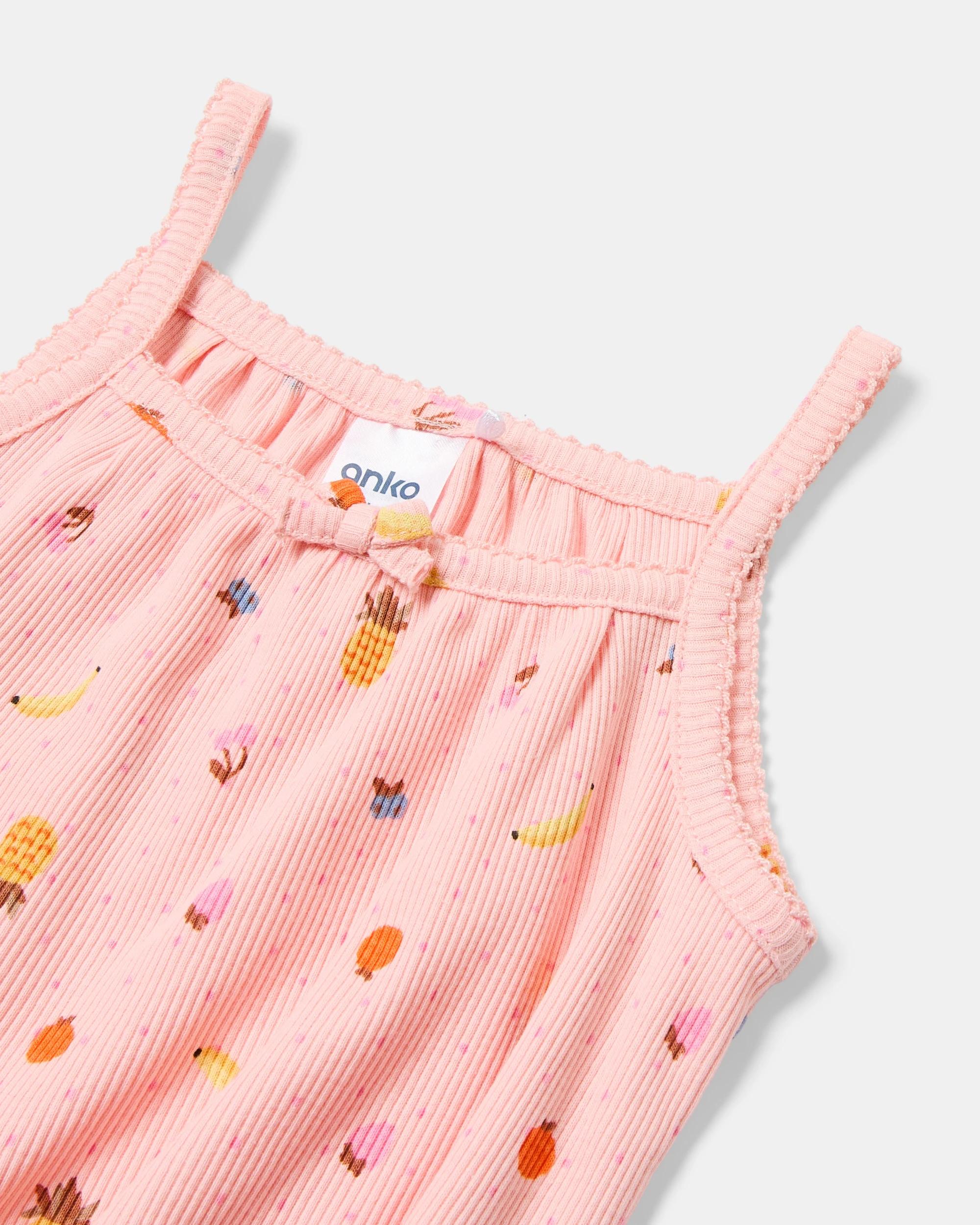 8 3 Pack Sleeveless Rib Bodysuits Fruit Strp, 8 of 9