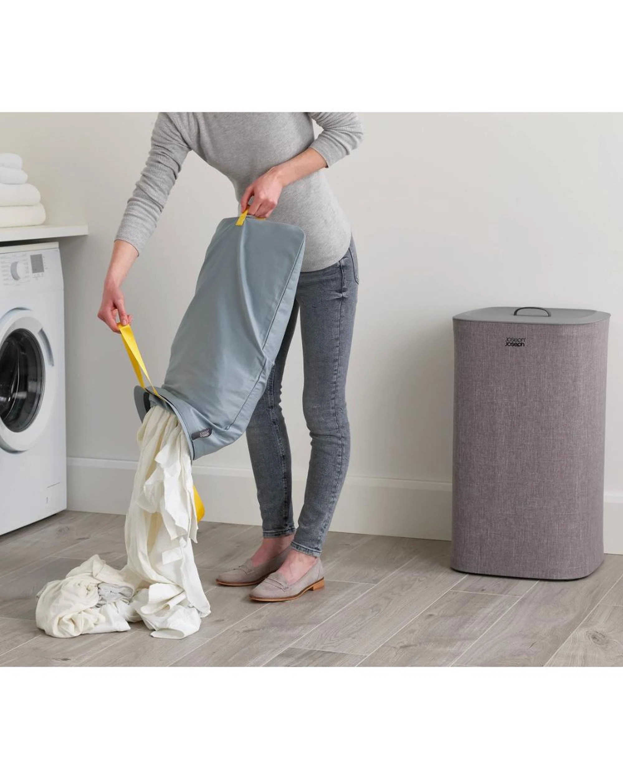 8 Joseph Joseph Tota 60L Laundry Separation Basket Grey 50001, 8 of 9