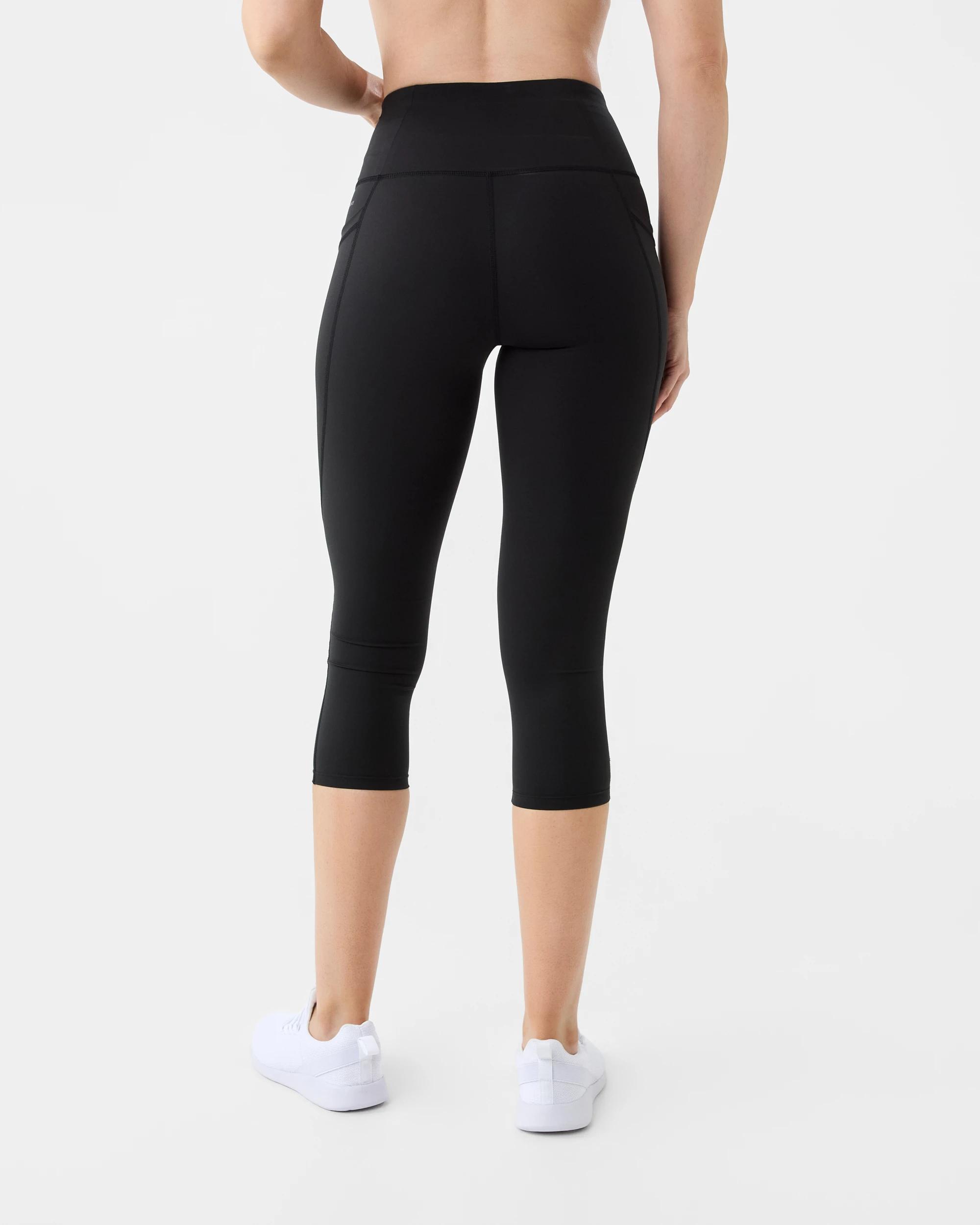 3 Active Womens Crop Training Leggings Black, 3 of 5