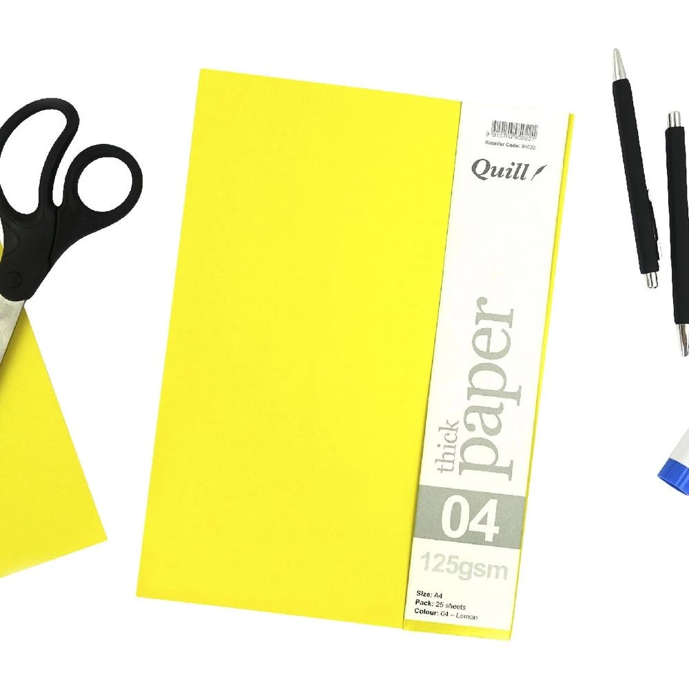 4 Quill A4 125gsm Paper Lemon 25 Pack, 4 of 4