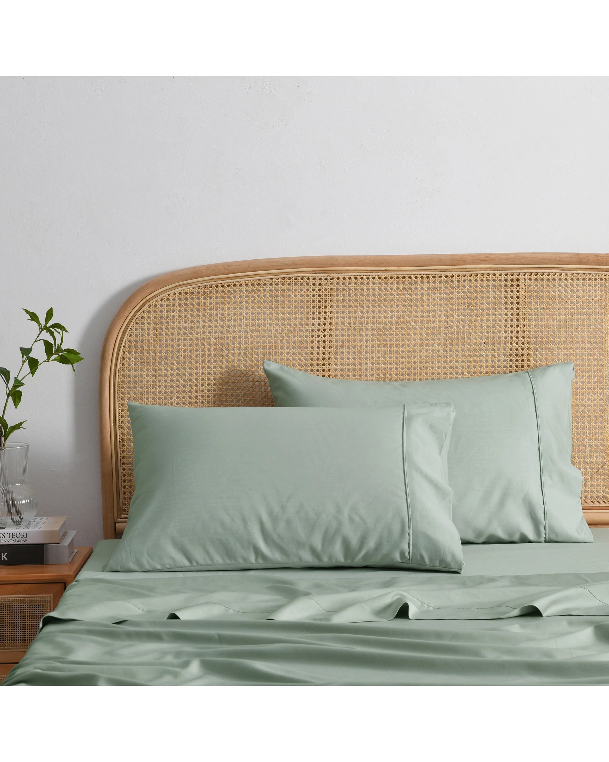1 Dreamaker 1500TC Cotton Rich Standard Pillowcase Twin Pack - Sage, 1 of 5