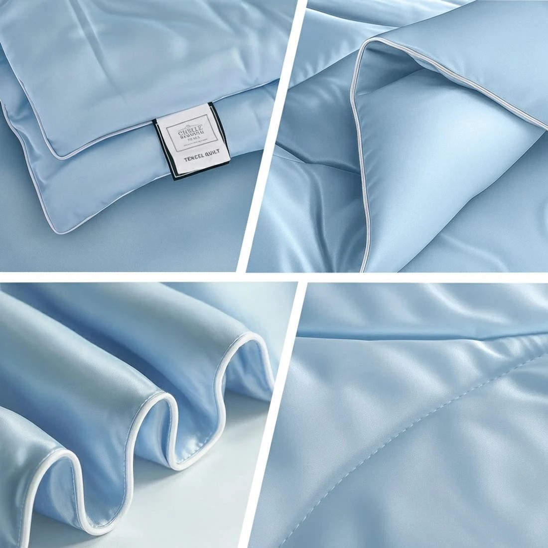 7 Giselle Tencel Quilt 200GSM Summer Quilts Comforter Doona Light Weight Soft Throw Blanket King - King Bed - Blue, 7 of 9