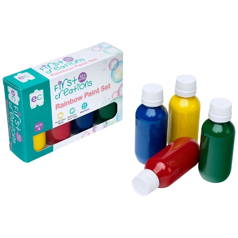 1 First Creations Bright Rainbow Paint Set 4 Pack, 1 of 2