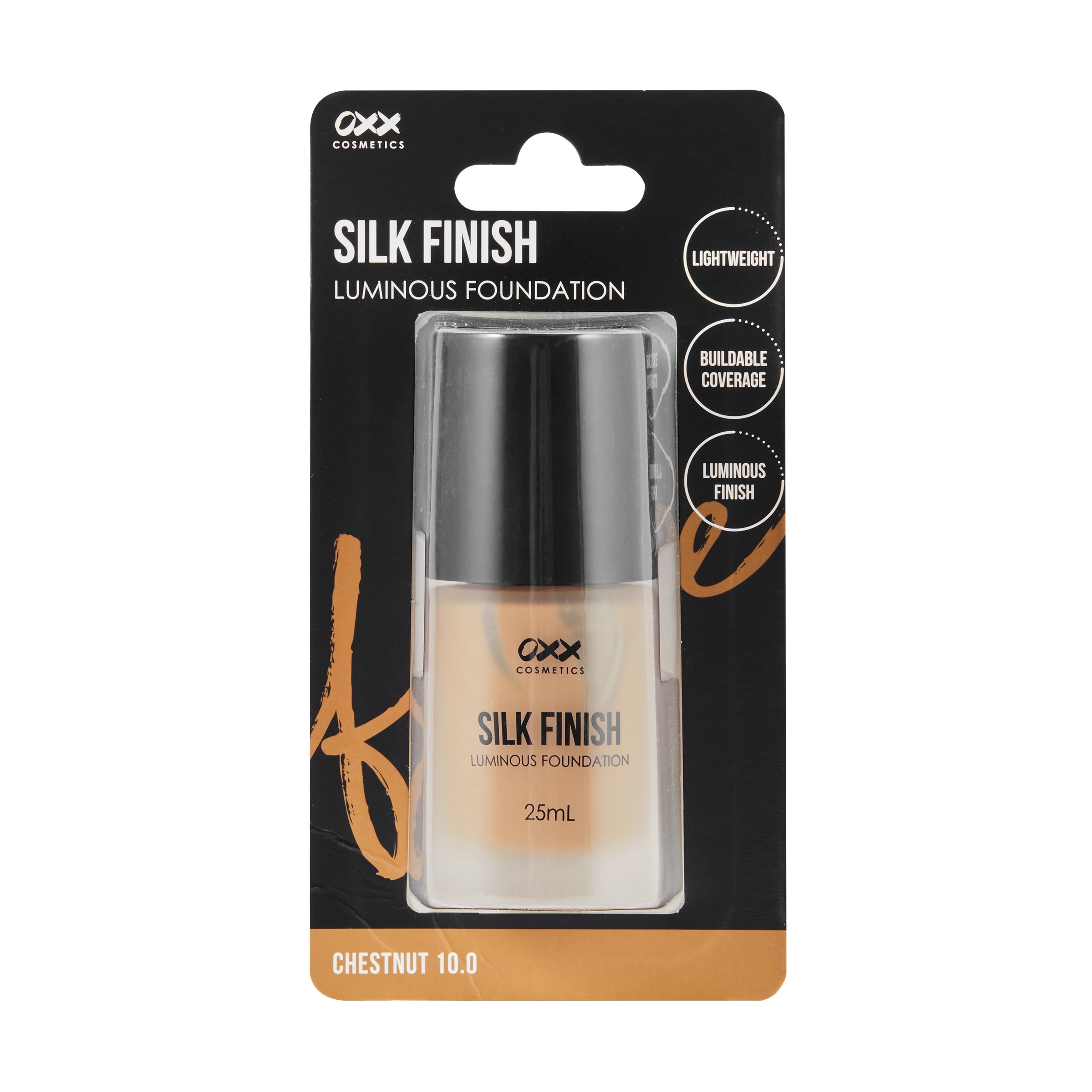1 OXX Cosmetics Silk Finish Luminous Foundation - Chestnut 10.0, 1 of 8
