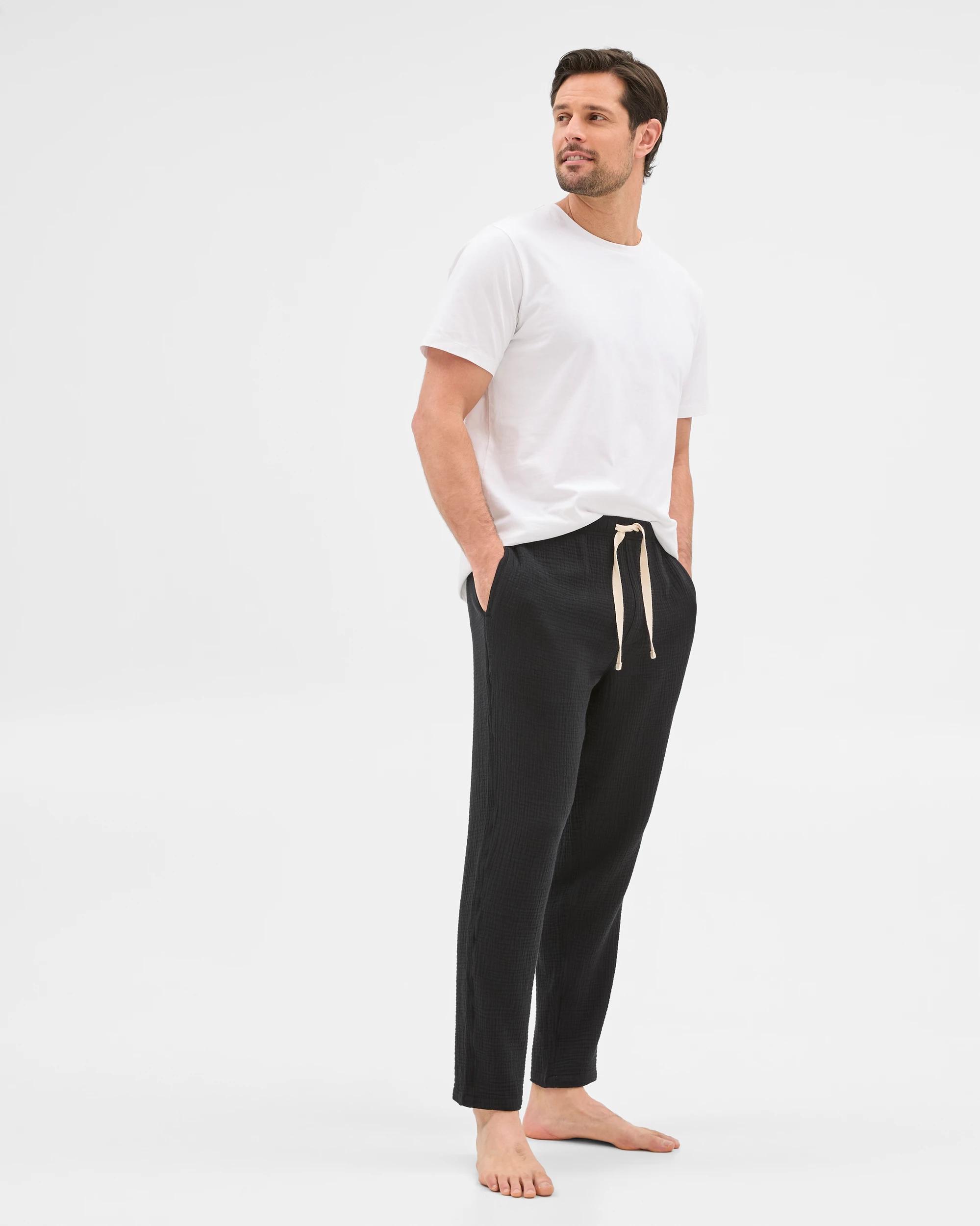 2 Target Mens Poplin Sleep Pyjama Pants - Maxx BLACK, 2 of 5