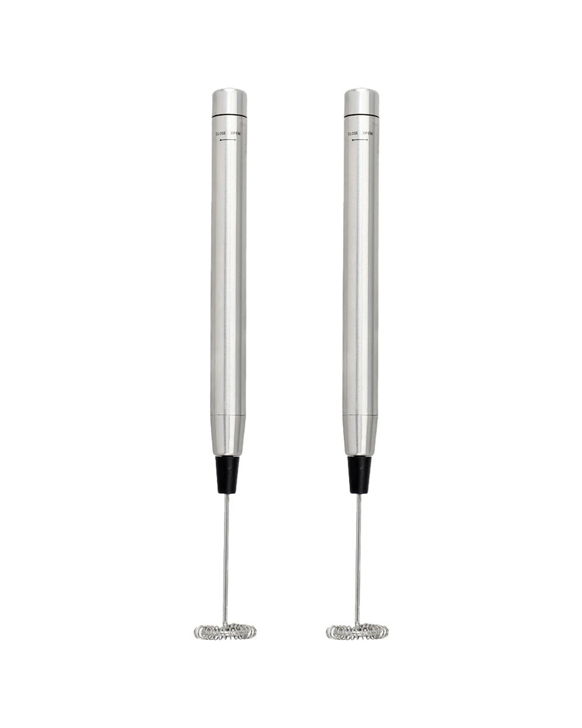 1 La Cafetiere 2PK Portable Handheld Stainless Steel Drinks Milk Frother - Silver, 1 of 3