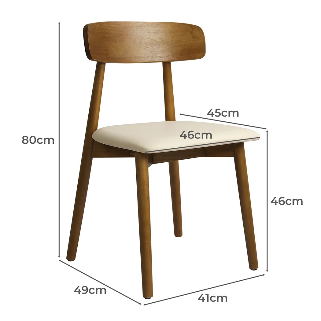 3 Levede 6pcs Dining Chairs Solid Wood in Walnut Colour, 3 of 6