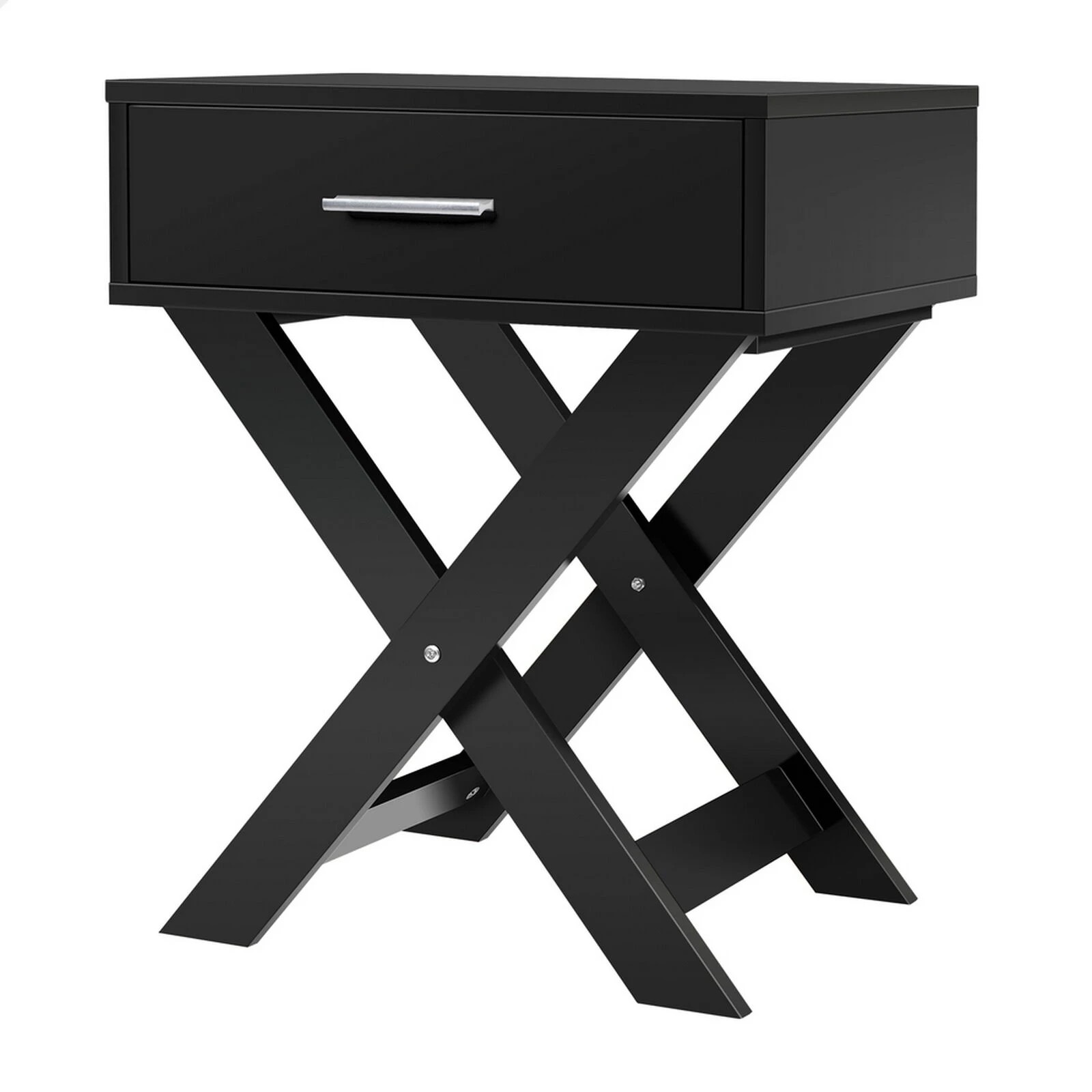 1 Alfordson Bedside Table Nightstand Side Storage Cabinet French Country - Black, 1 of 10